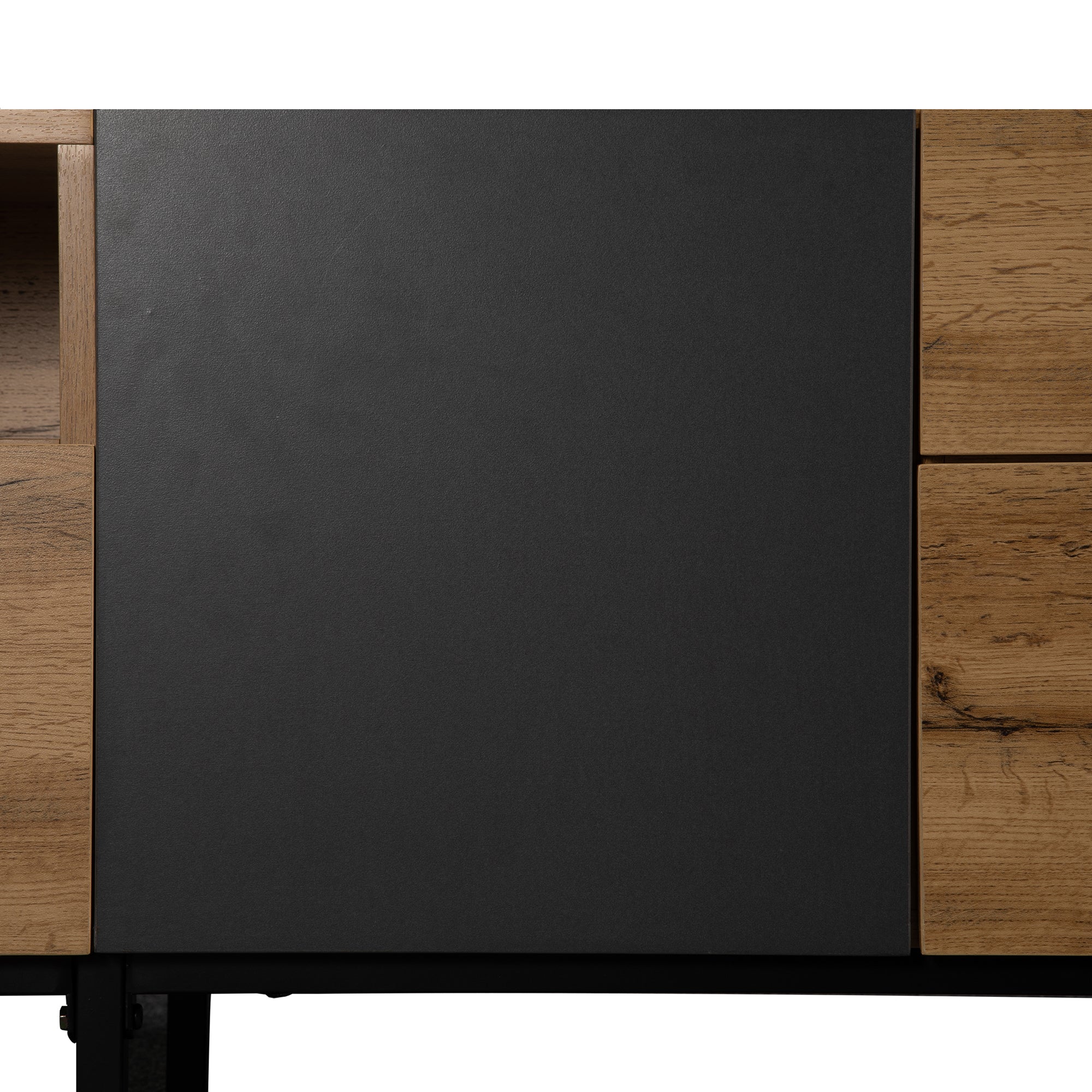 Logidon Modern Color Blocking TV Cabinet 180 cm MDF Wood Look Black