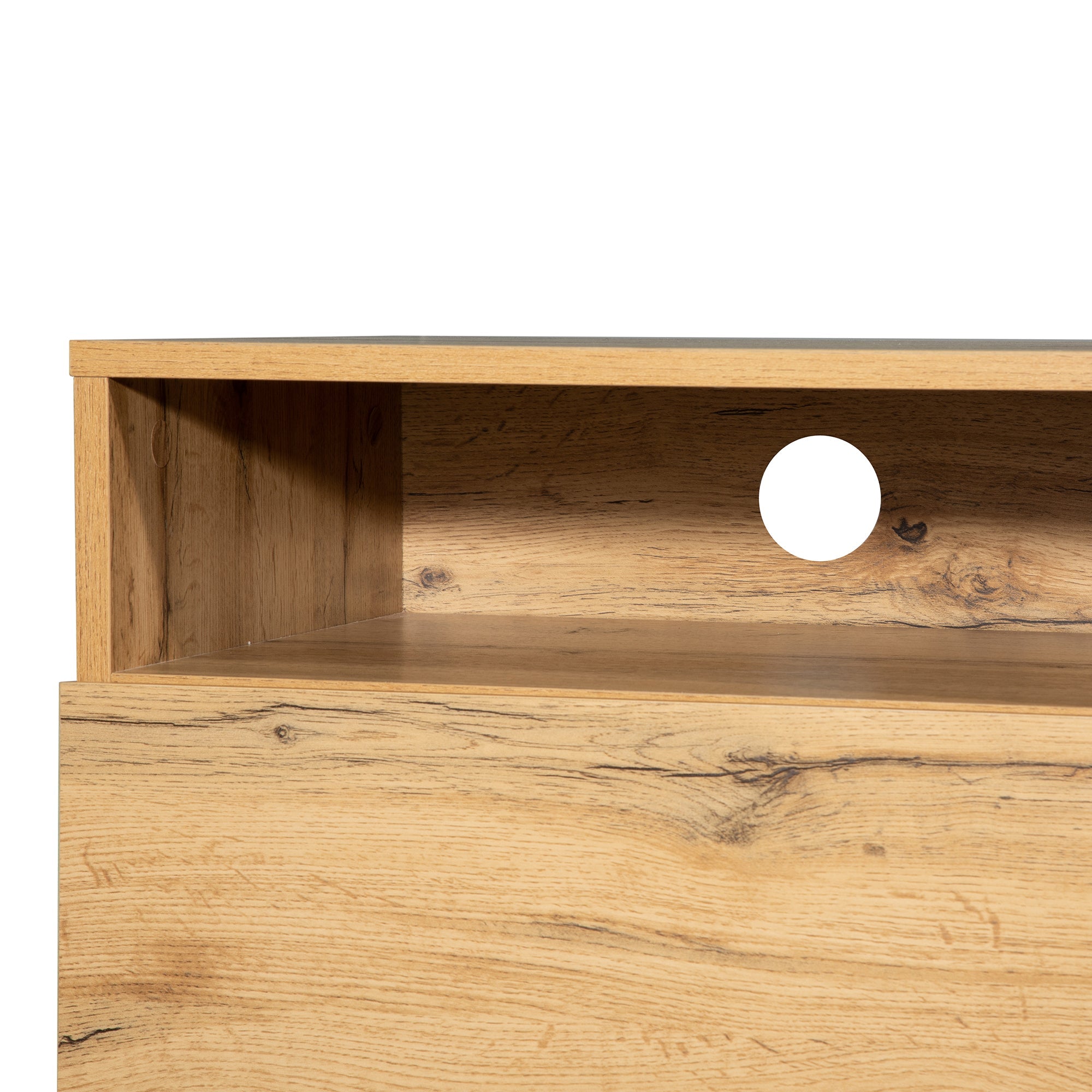 Logidon Modern Color Blocking TV Cabinet 180 cm MDF Wood Look Black