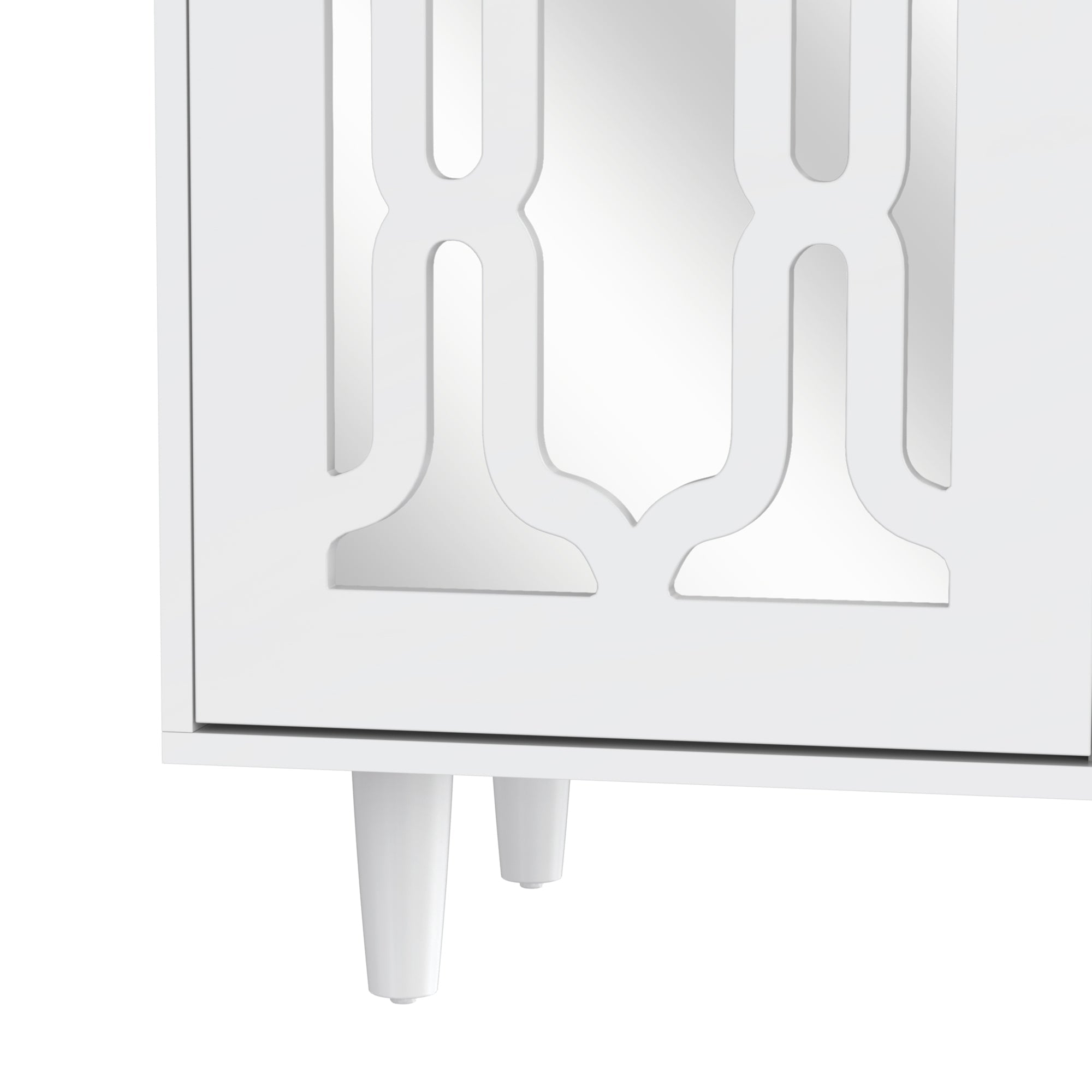 Logidon Wit Spiegeldressoir met Kristallen Handgrepen 147,5x40x102 cm