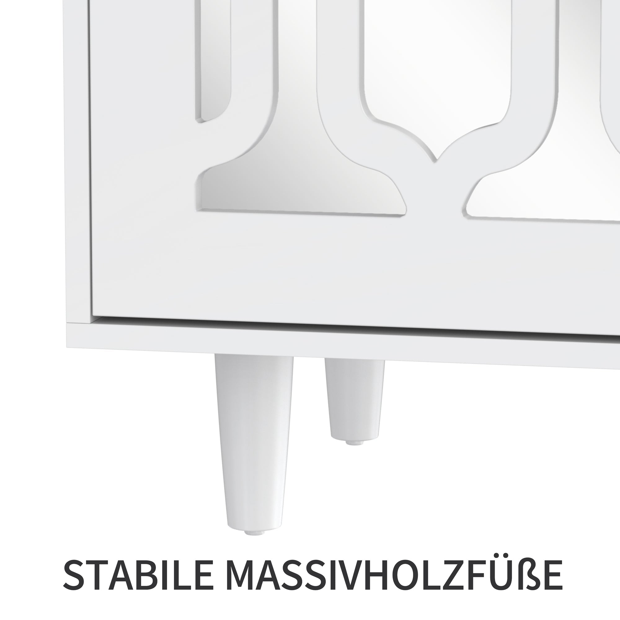 Logidon Wit Spiegeldressoir met Kristallen Handgrepen 147,5x40x102 cm