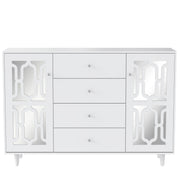 Logidon Wit Spiegeldressoir met Kristallen Handgrepen 147,5x40x102 cm