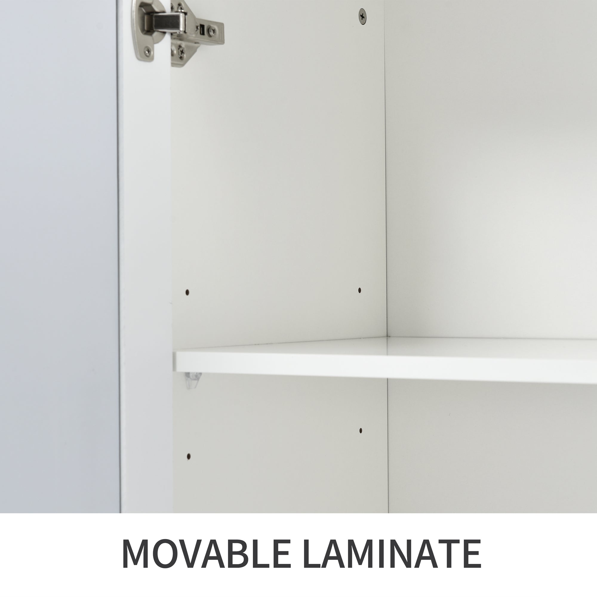 Logidon Wit Spiegeldressoir met Kristallen Handgrepen 4 Deurs 160 x 40 x 84 cm
