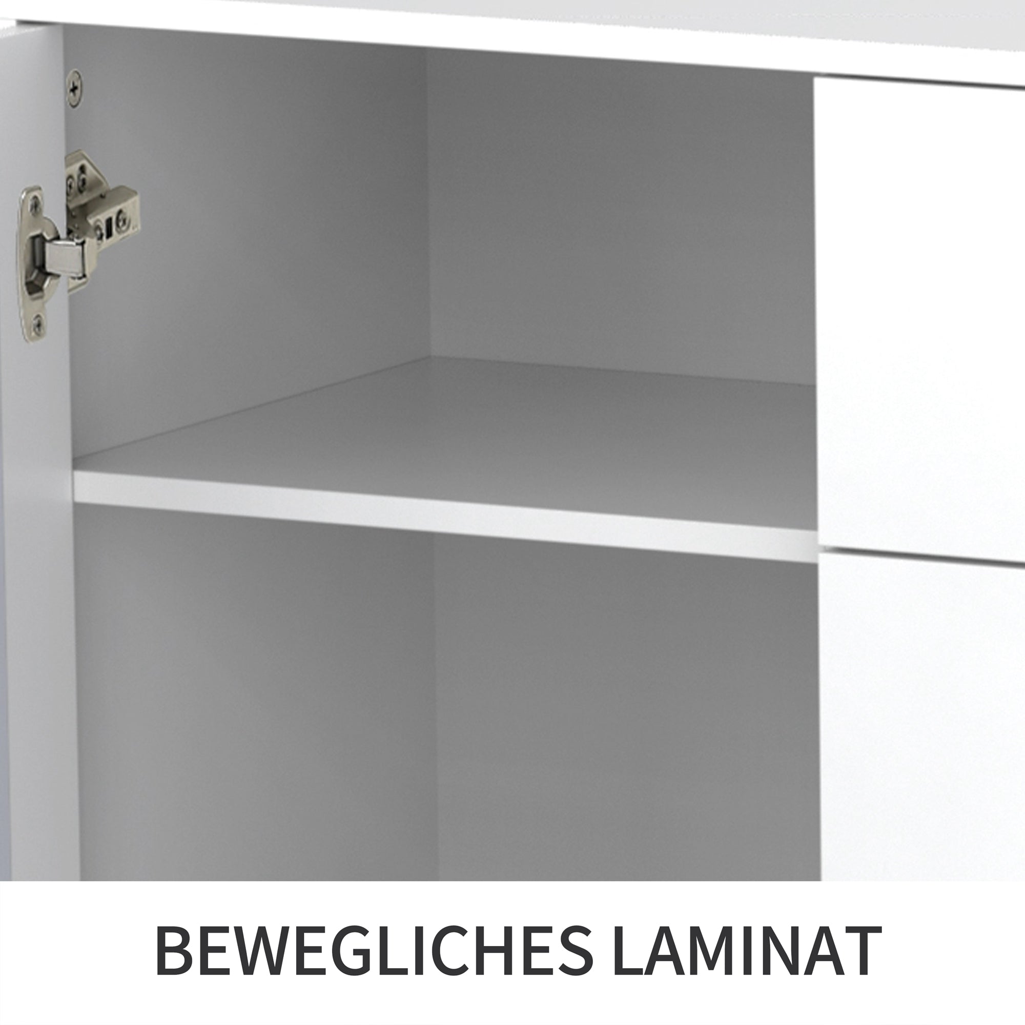 Logidon Wit Spiegeldressoir met Kristallen Handgrepen 147,5x40x102 cm