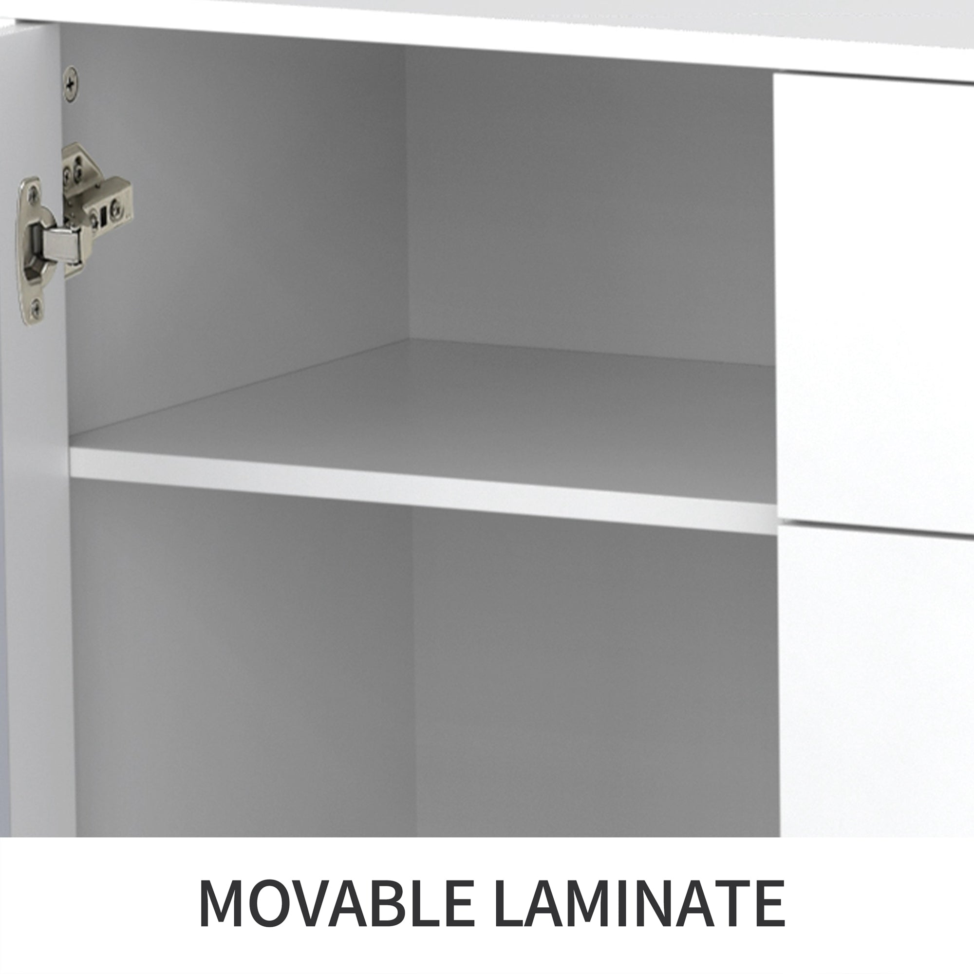 Logidon Wit Spiegeldressoir met Kristallen Handgrepen 147,5x40x102 cm