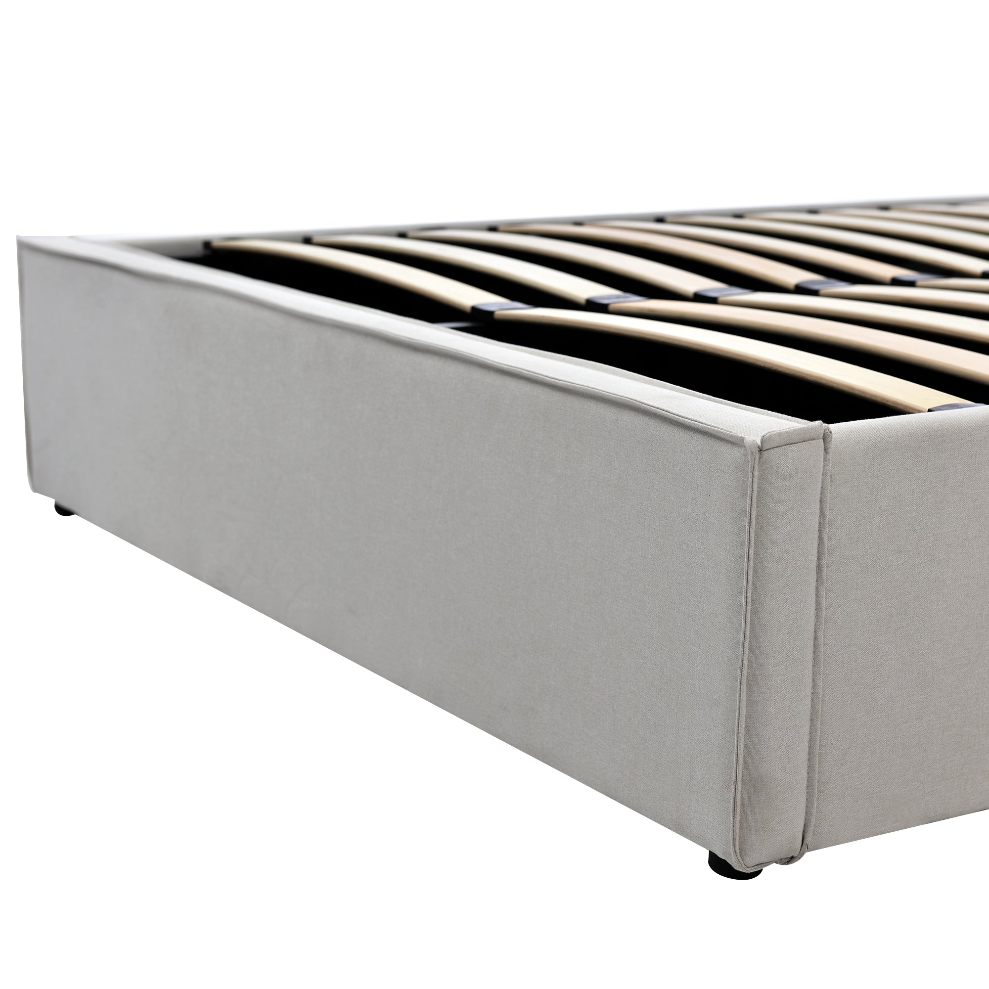 Logidon Hydraulisch gestoffeerd bed 160x200 cm met opbergruimte lichtgrijs