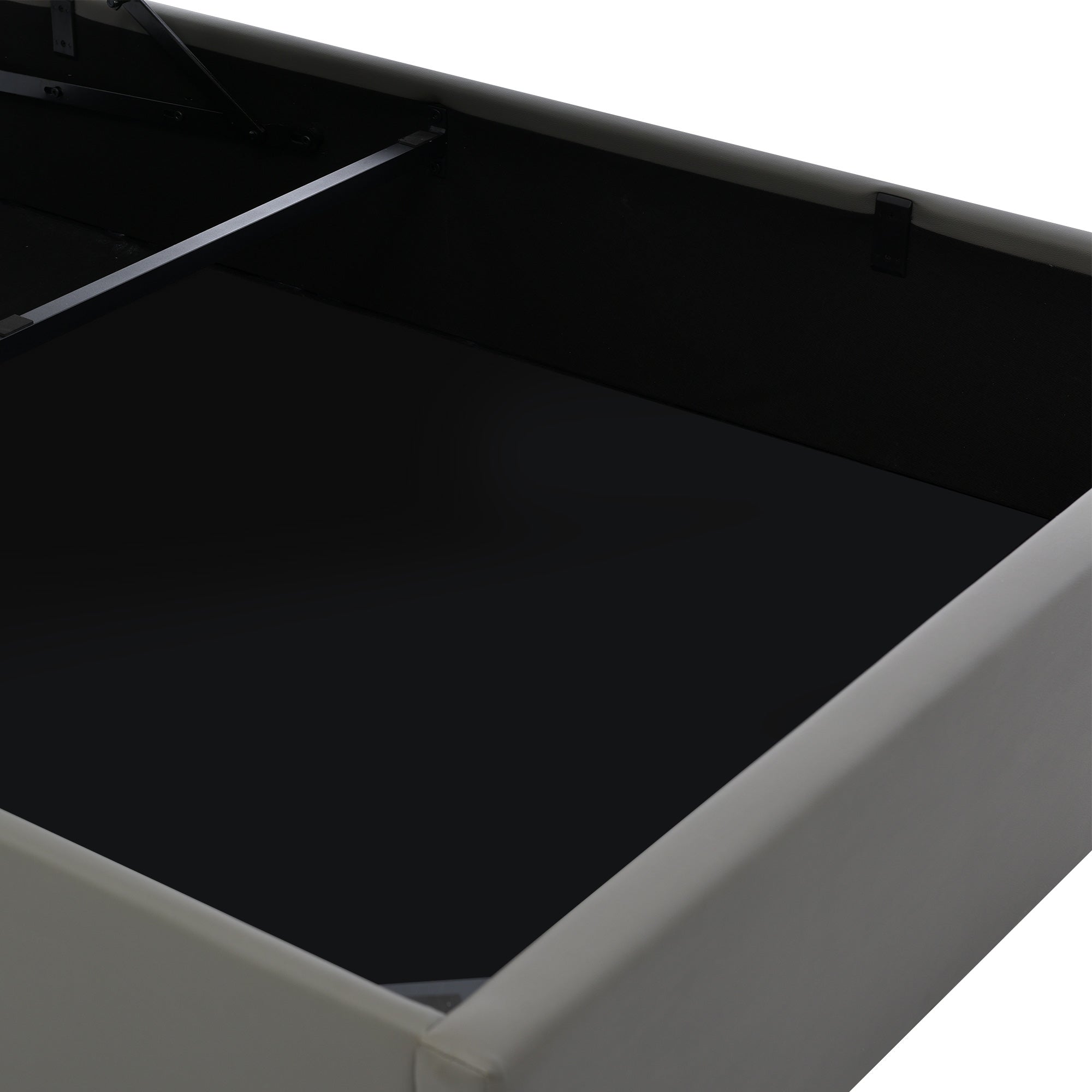 Logidon hydraulisch opbergbed 140x200 grijze LED-verlichting