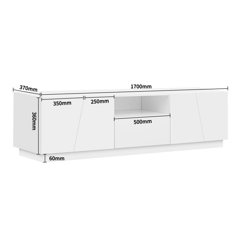 Logidon Modern tv-meubel 170 cm patchwork-design wit glanzende fronten