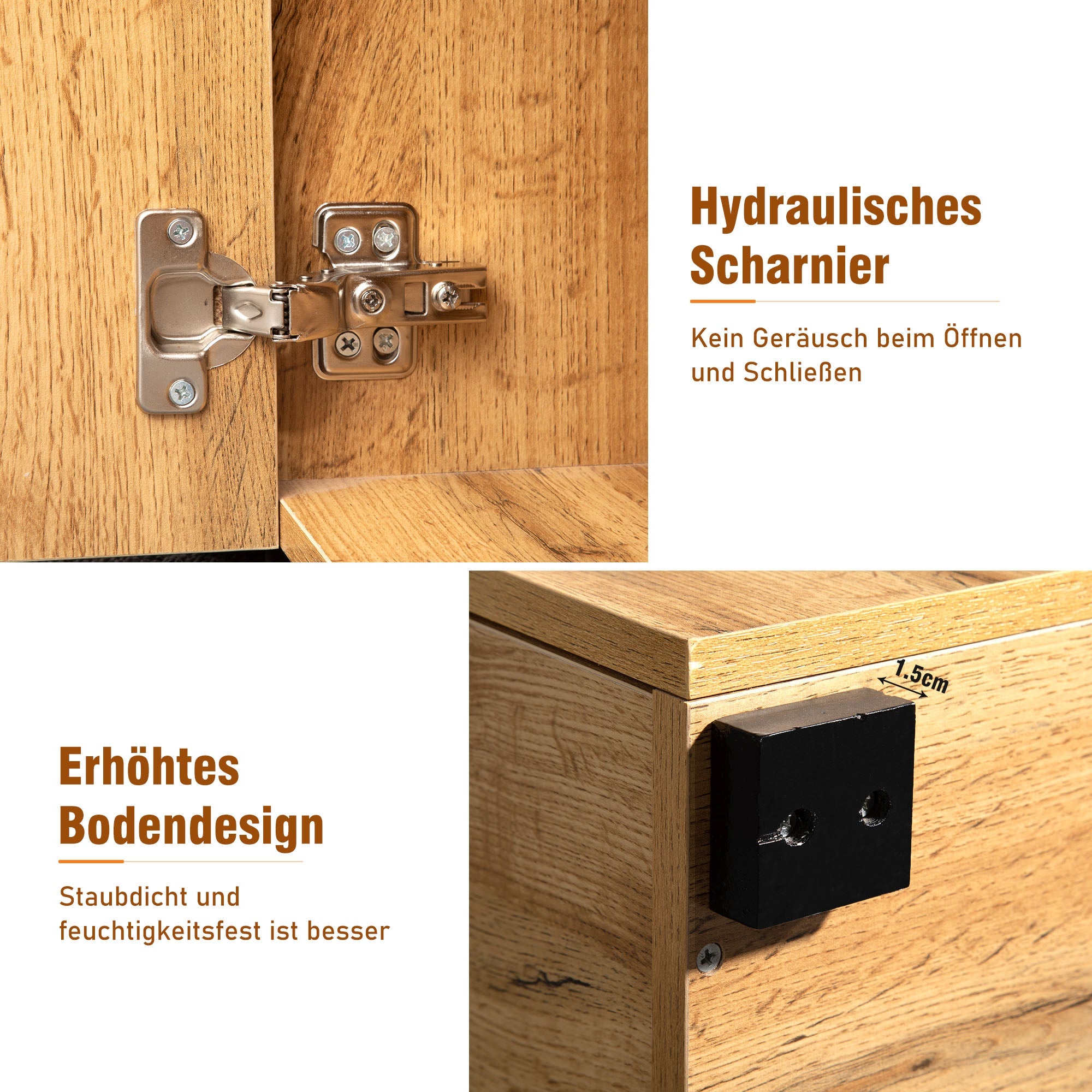 Logidon dressoir 208x39,5x80 cm bruin wit, 4 deuren, 2 lades