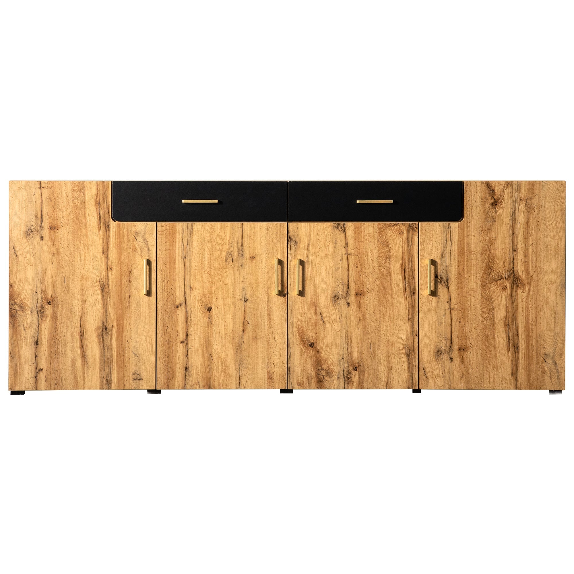 Logidon dressoir 208x39,5x80 cm bruin wit, 4 deuren, 2 lades