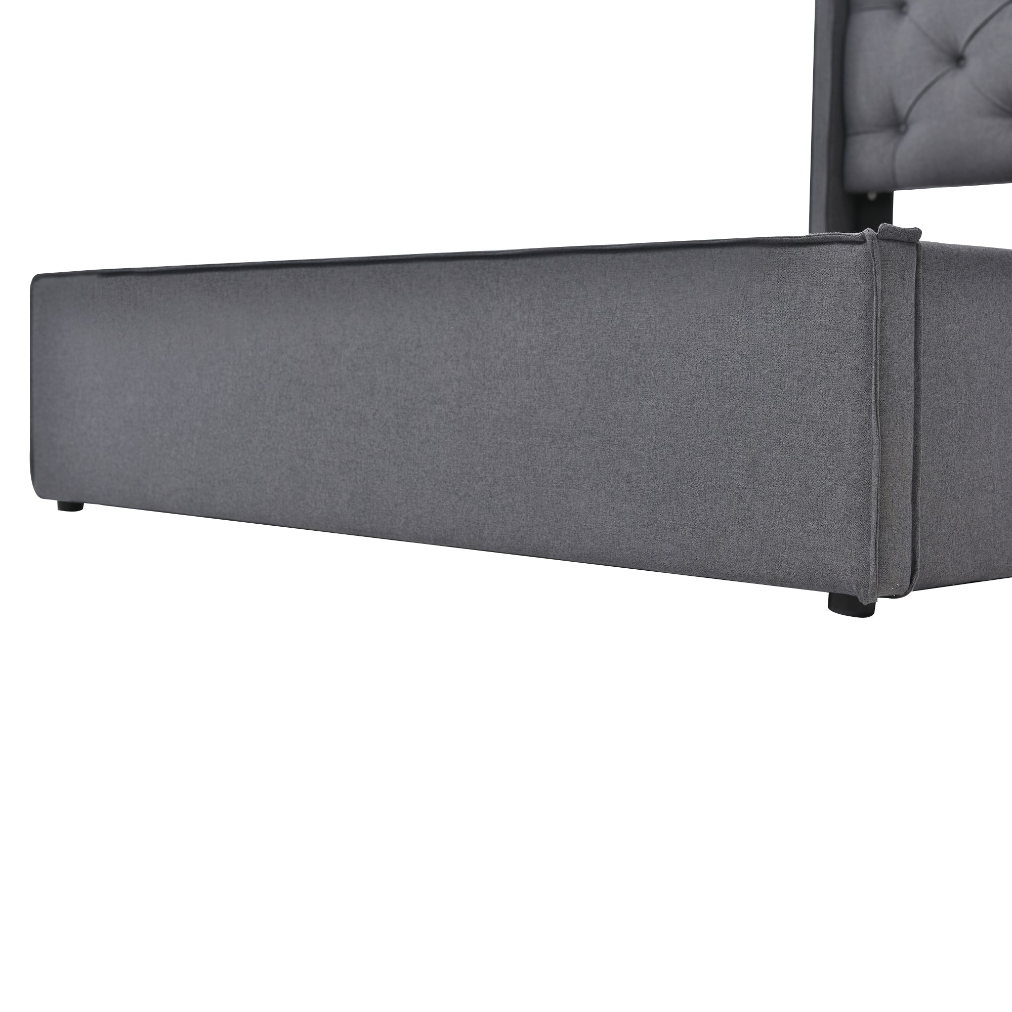 Logidon hydraulisch tweepersoonsbed 160x200 grijs bedframe met opbergruimte