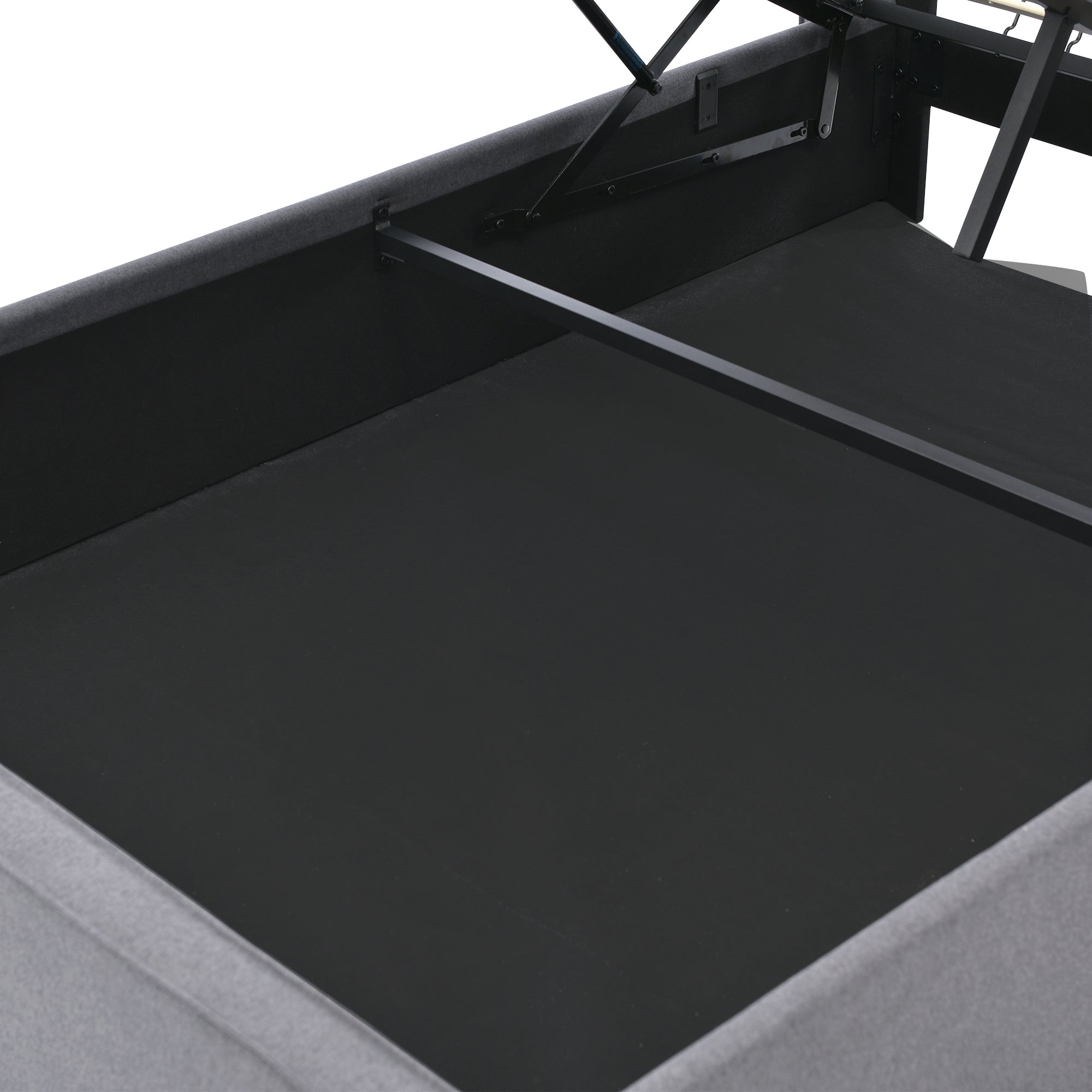 Logidon hydraulisch tweepersoonsbed 160x200 grijs bedframe met opbergruimte