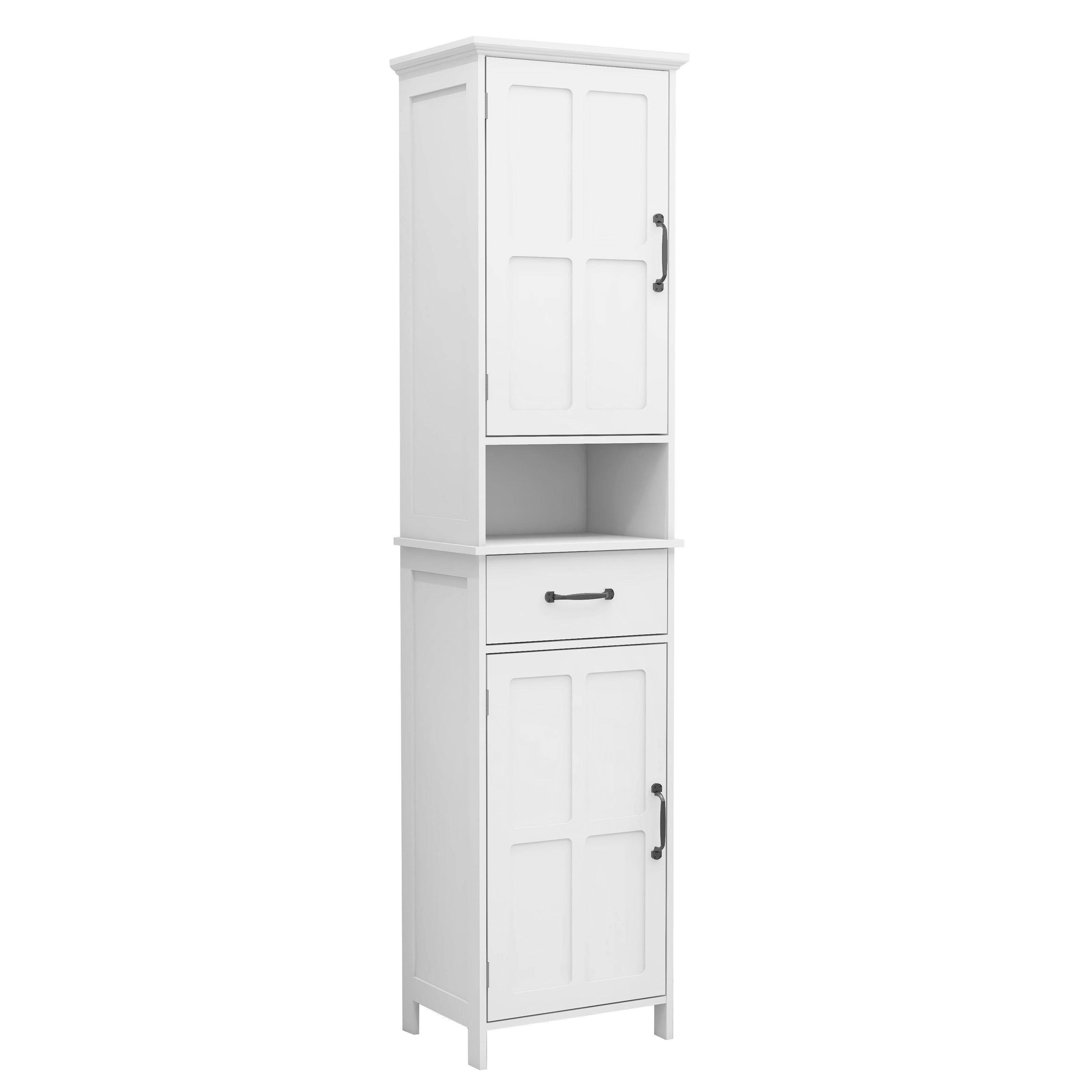 Logidon dubbele deur smalle hoge kast wit MDF 165x40x30 cm