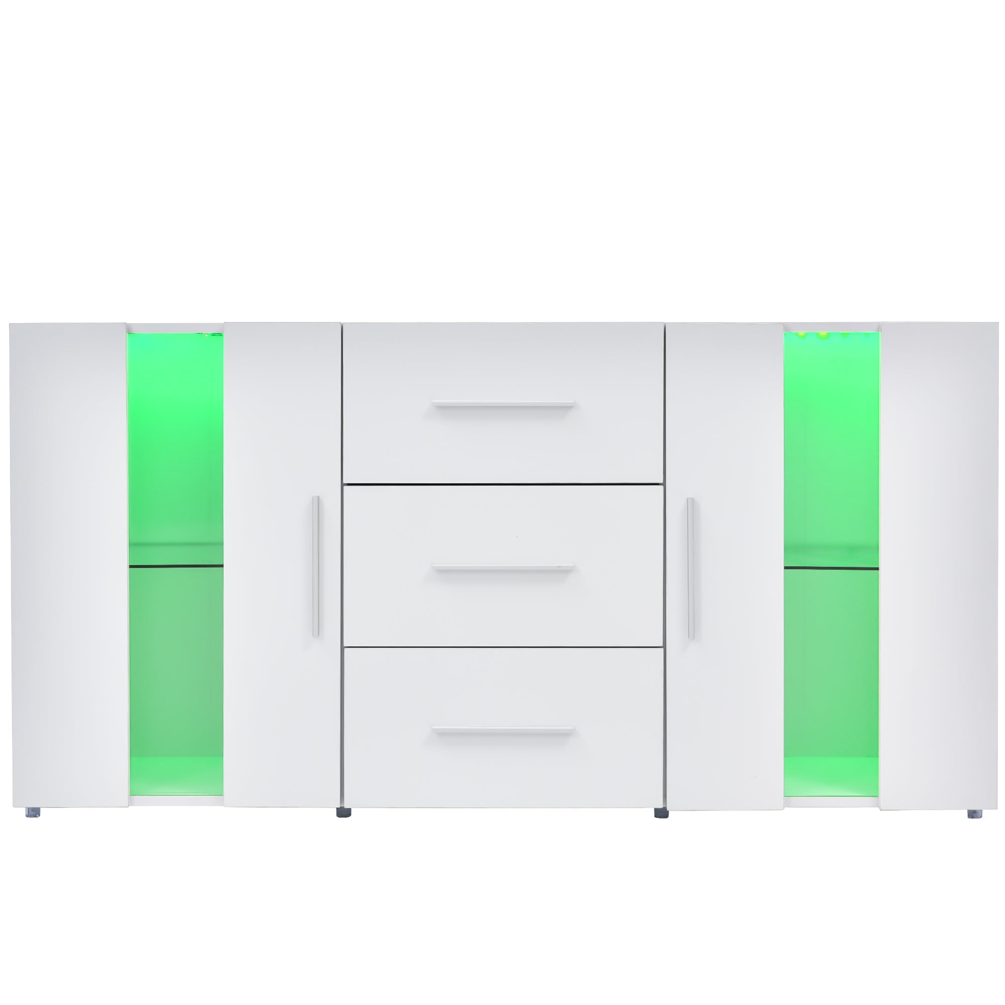 Logidon dressoir TV-meubel 140x35x70 cm wit met LED-verlichting