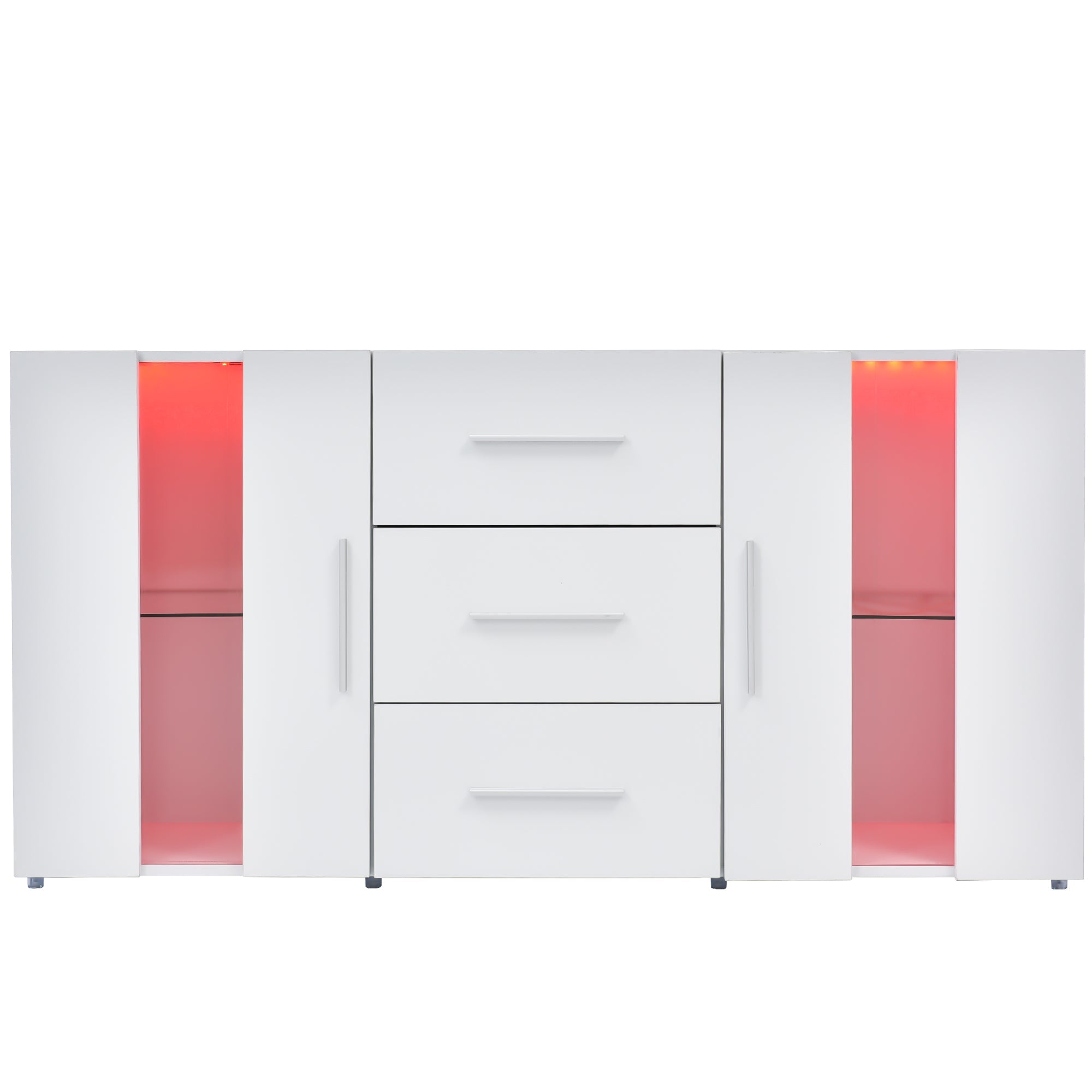 Logidon dressoir TV-meubel 140x35x70 cm wit met LED-verlichting