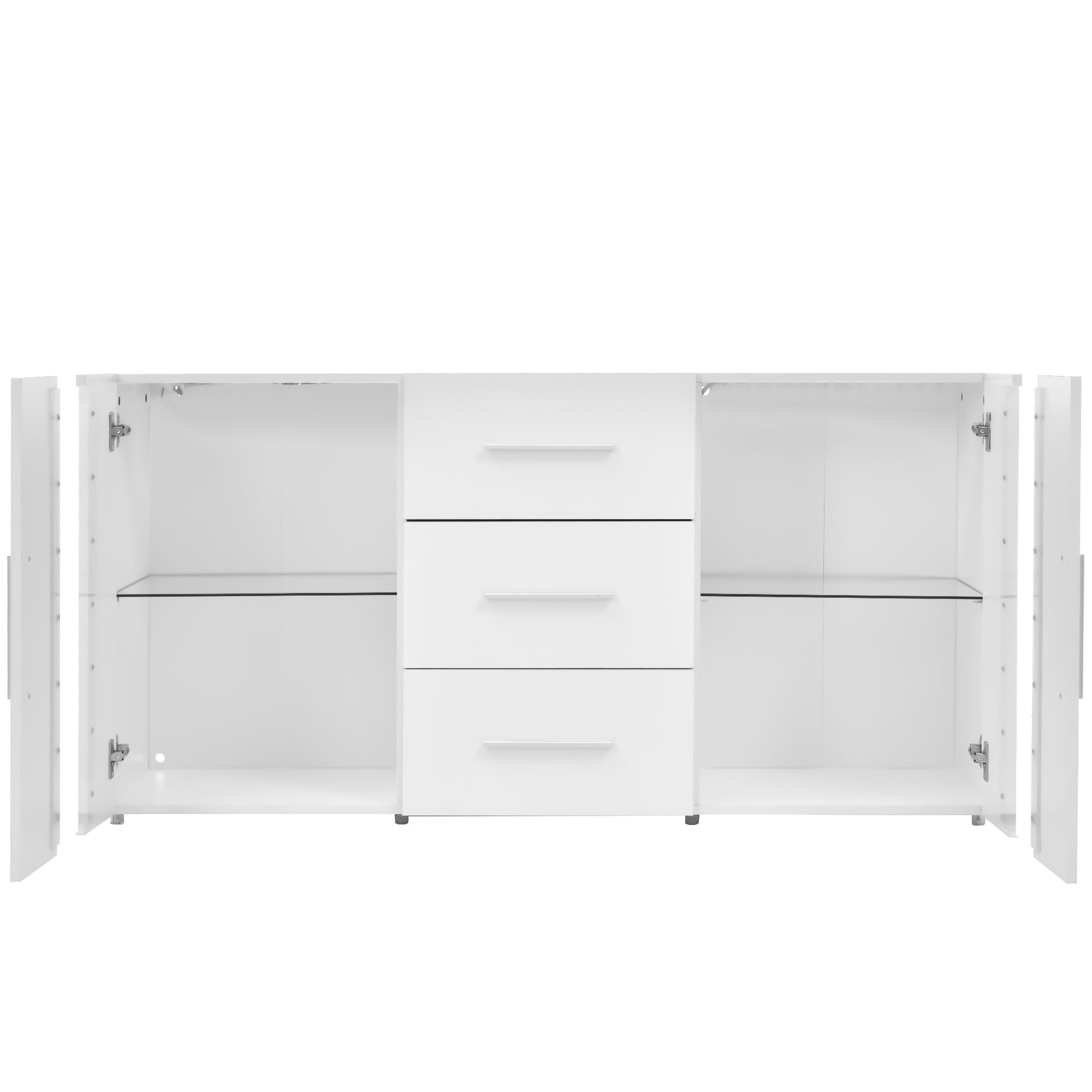 Logidon dressoir TV-meubel 140x35x70 cm wit met LED-verlichting