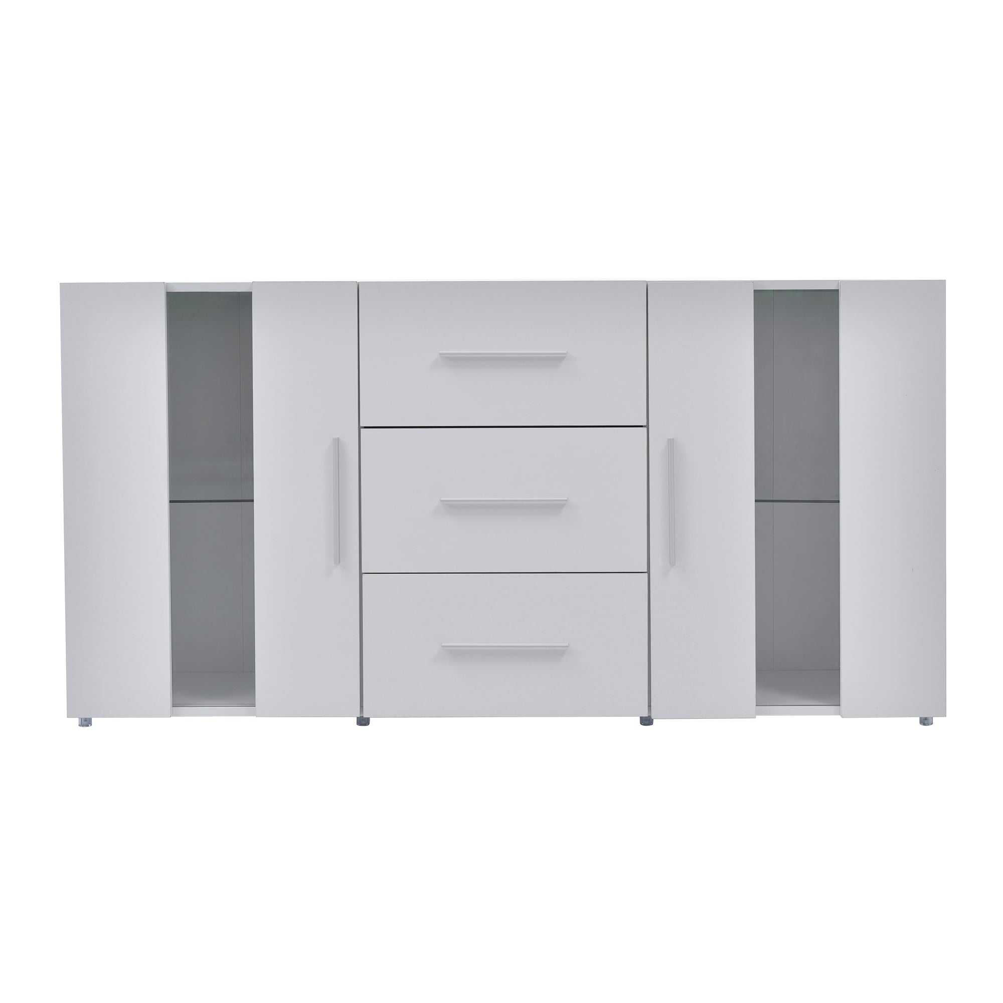 Logidon dressoir TV-meubel 140x35x70 cm wit met LED-verlichting