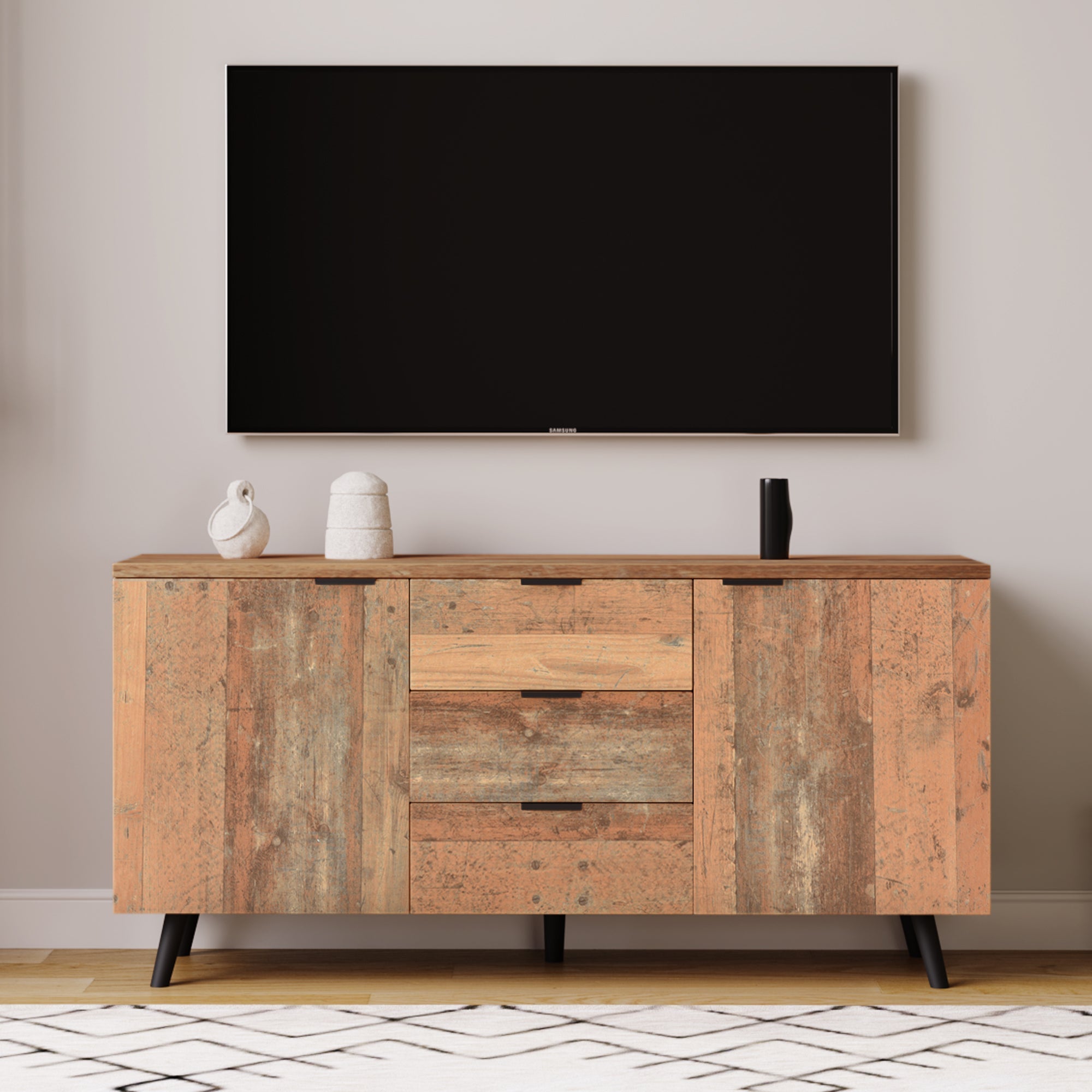 Logidon Sideboard TV Cabinet Adjustable Shelves 140 cm Vintage Brown