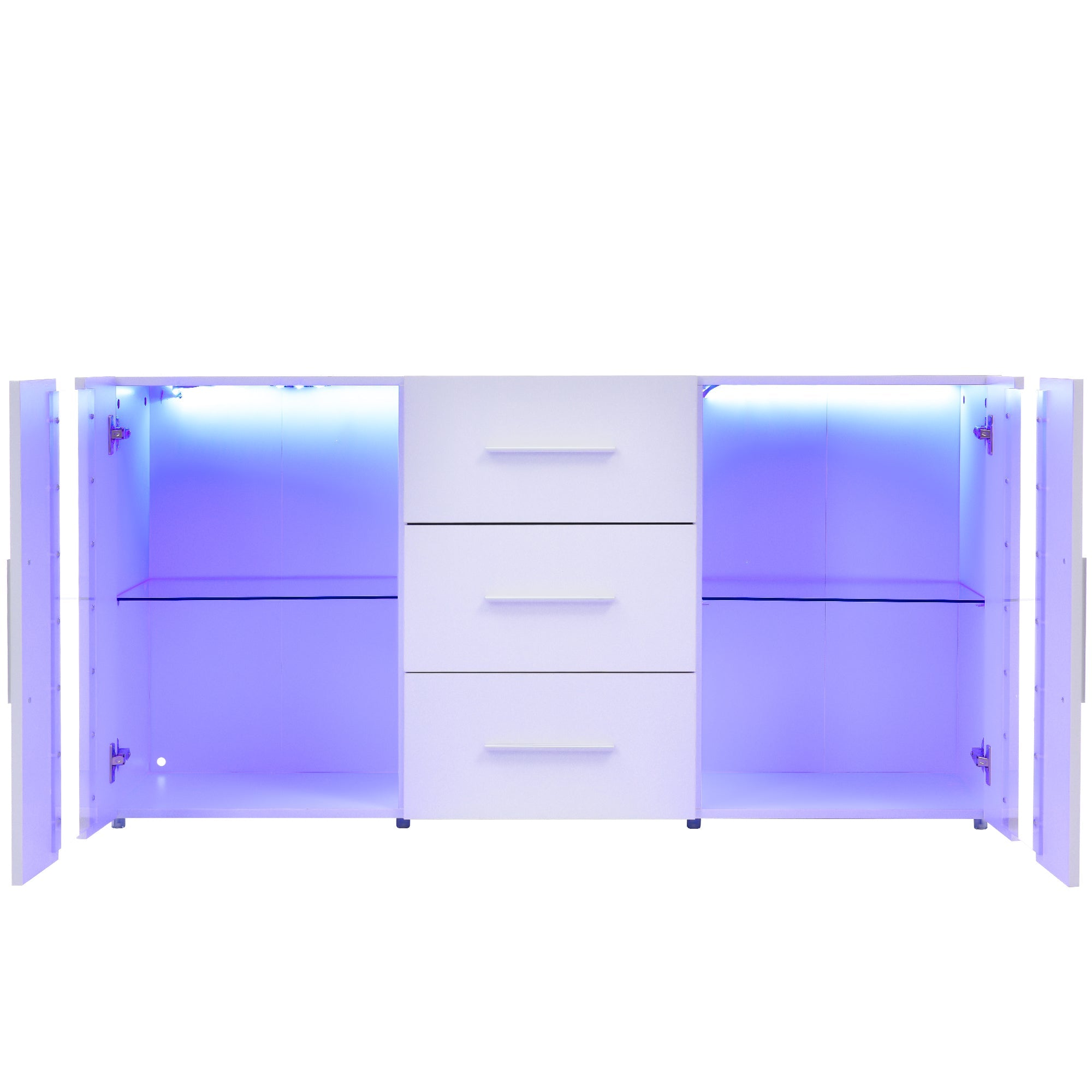 Logidon dressoir TV-meubel 140x35x70 cm wit met LED-verlichting