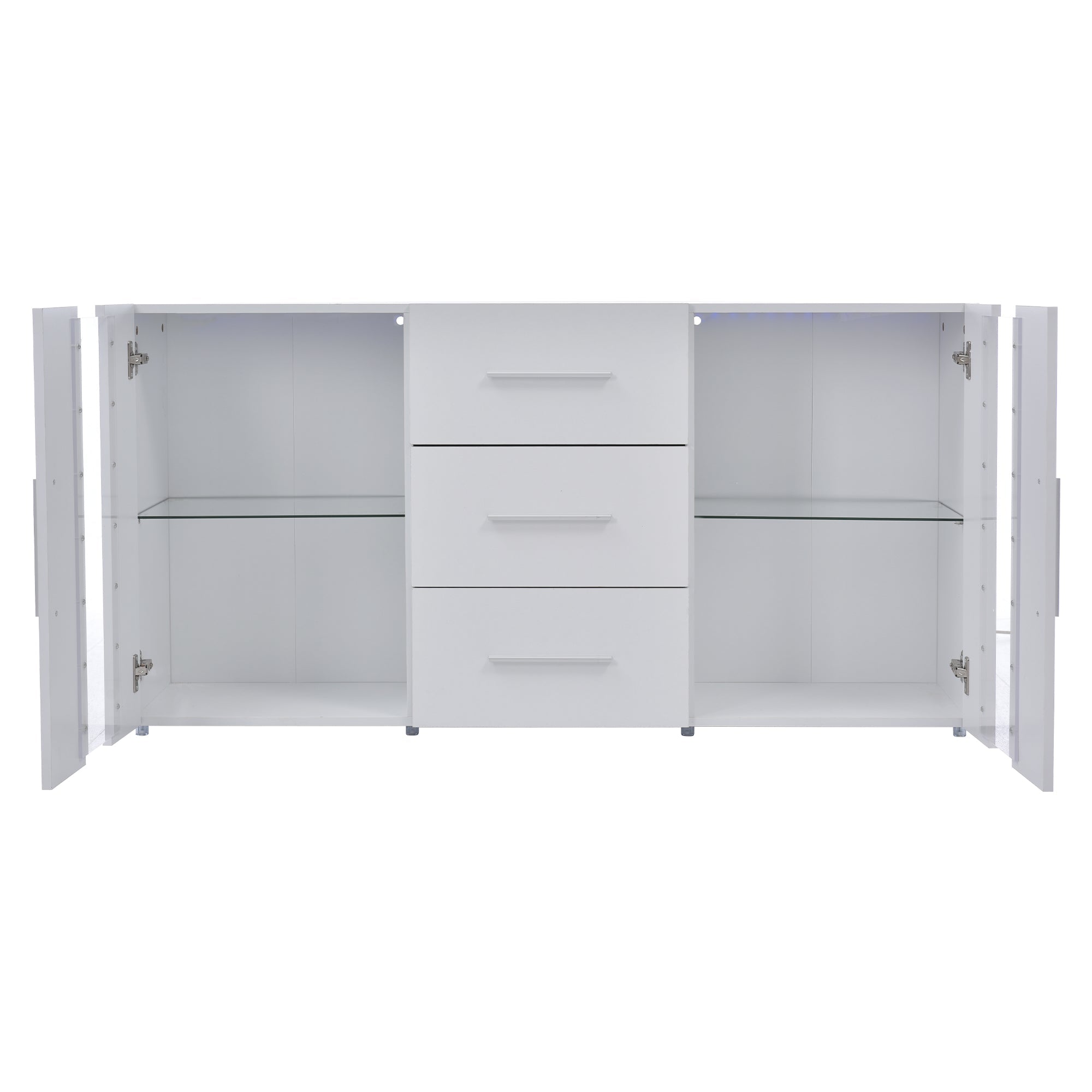 Logidon dressoir TV-meubel 140x35x70 cm wit met LED-verlichting