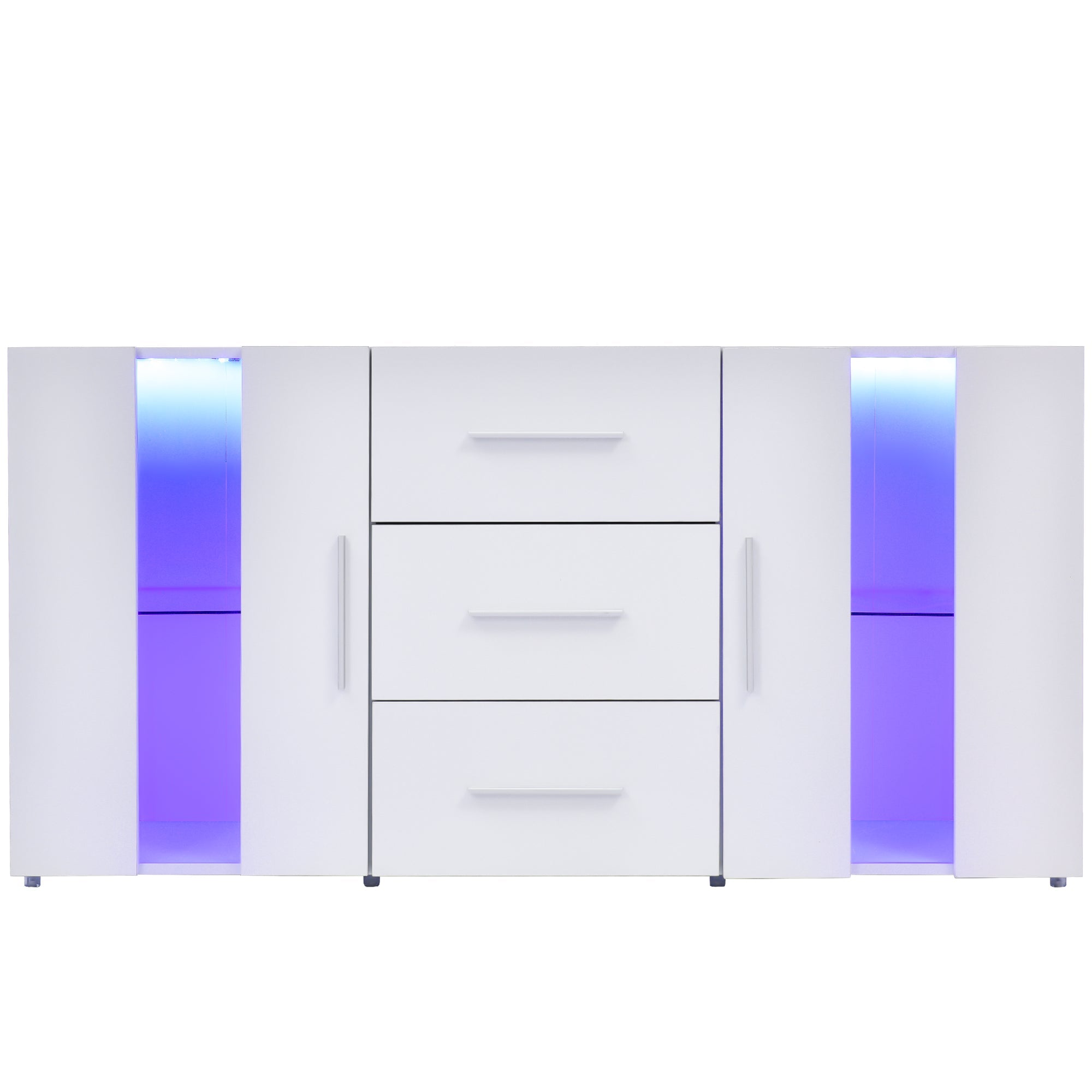 Logidon dressoir TV-meubel 140x35x70 cm wit met LED-verlichting