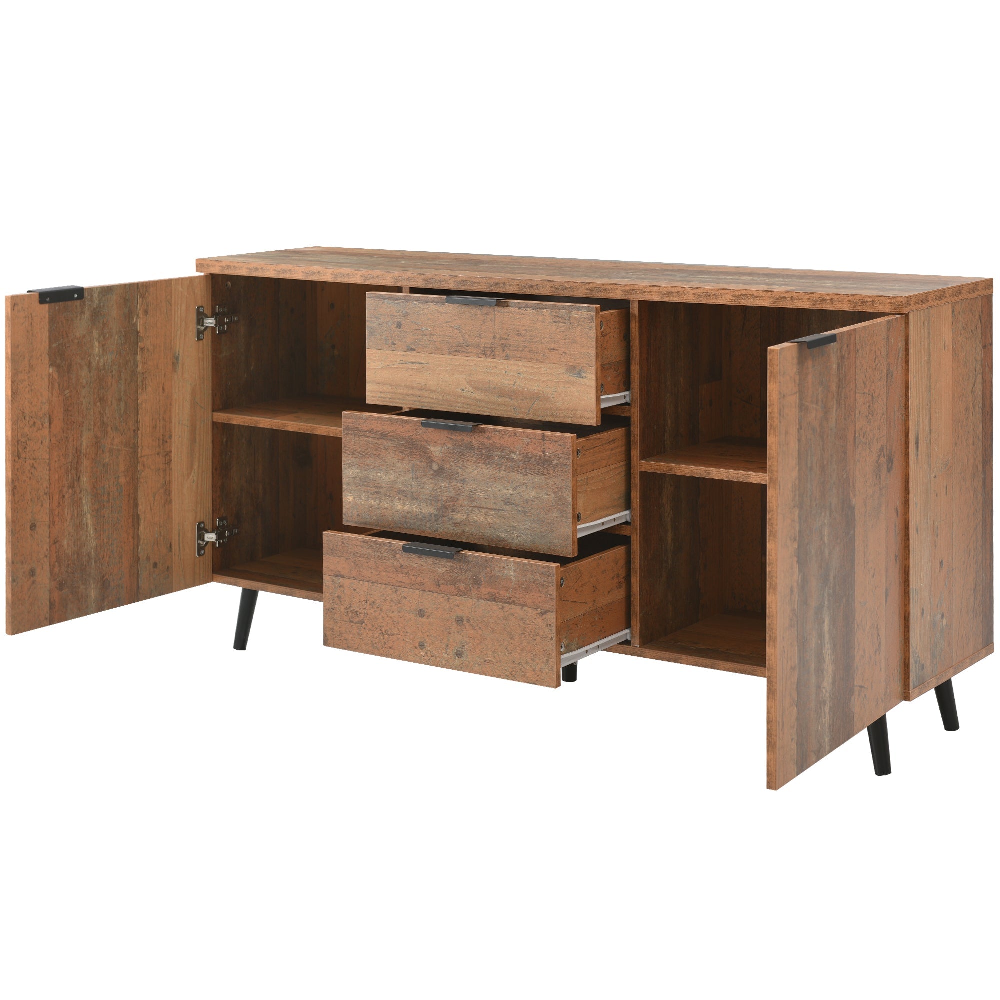 Logidon Sideboard TV Cabinet Adjustable Shelves 140 cm Vintage Brown
