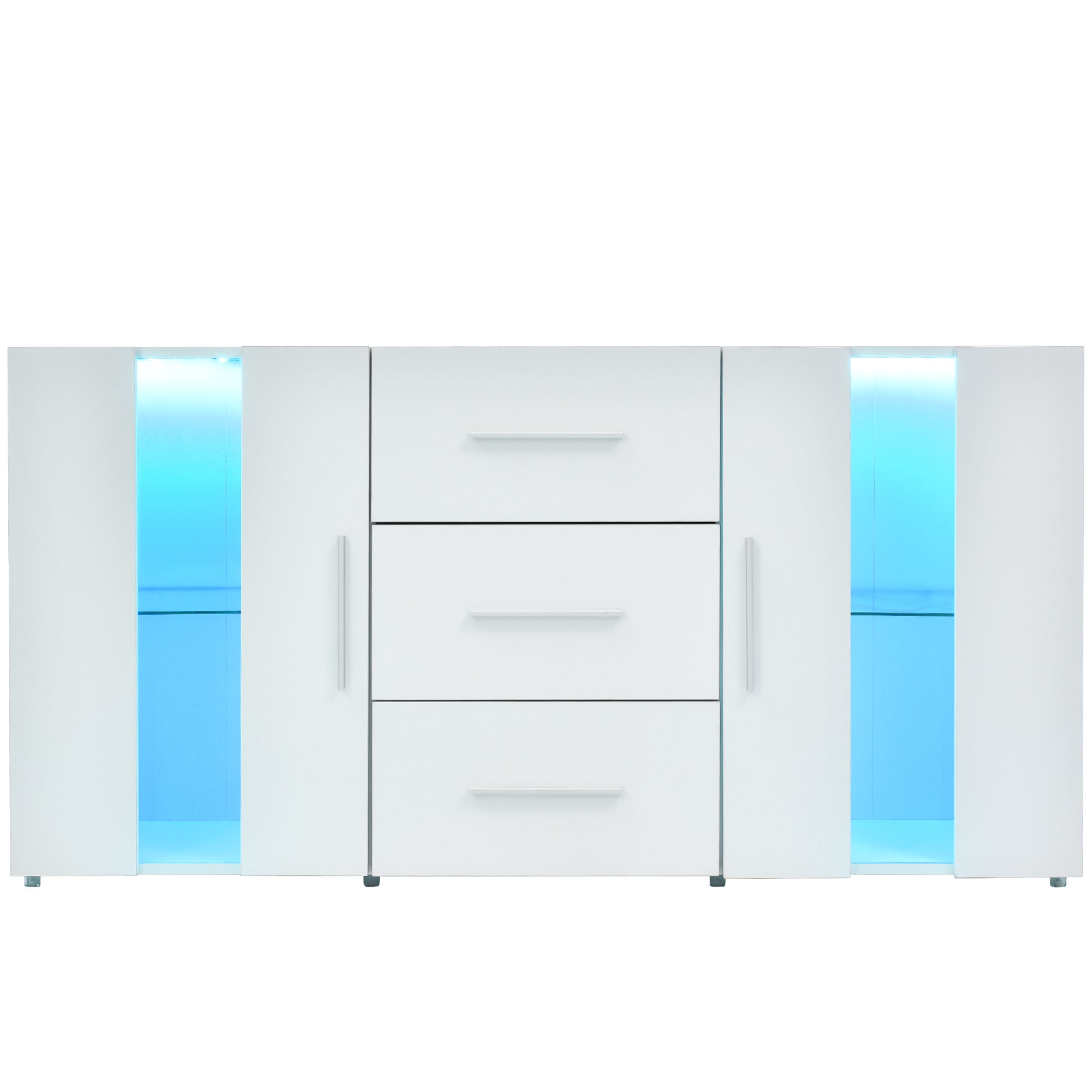 Logidon dressoir TV-meubel 140x35x70 cm wit met LED-verlichting