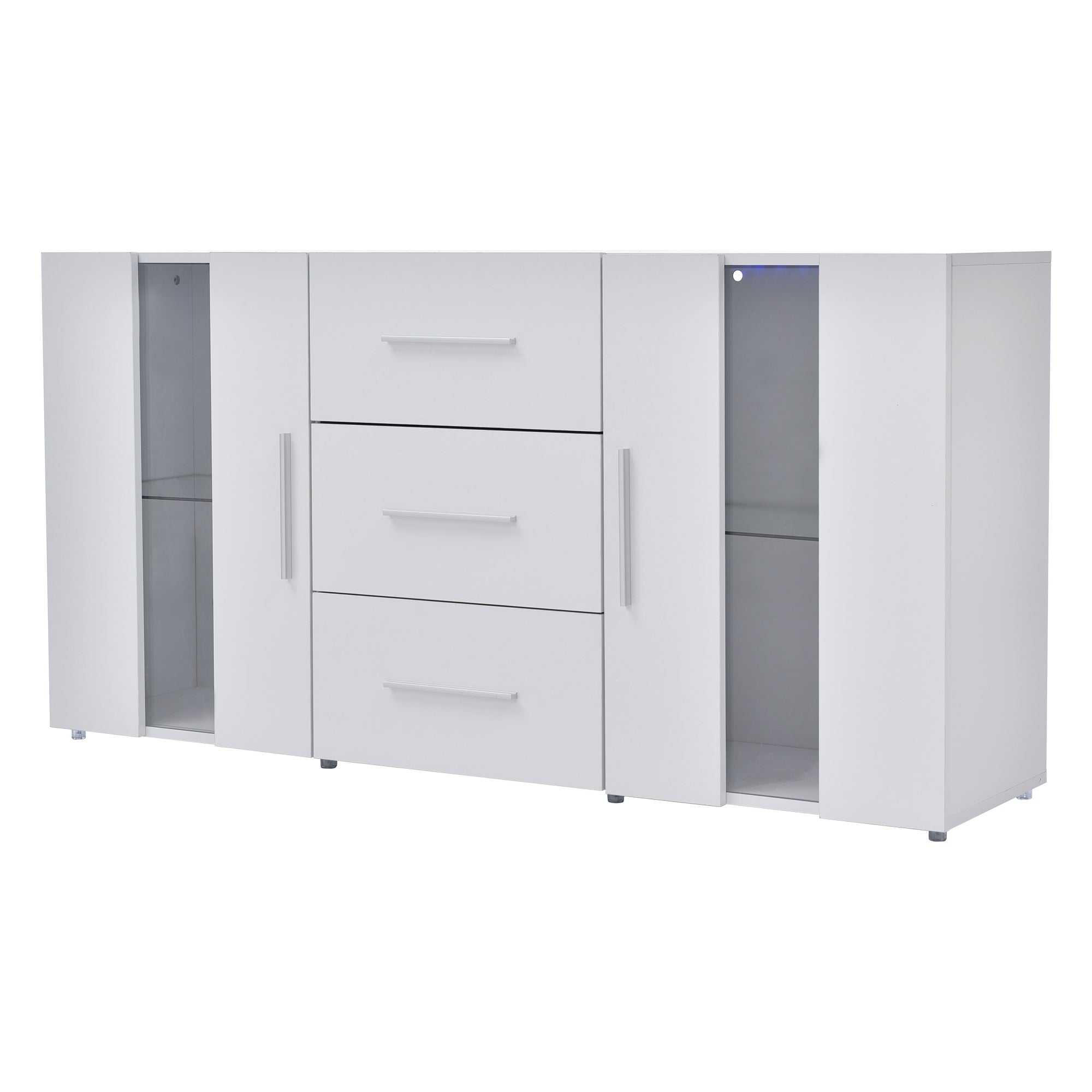 Logidon dressoir TV-meubel 140x35x70 cm wit met LED-verlichting