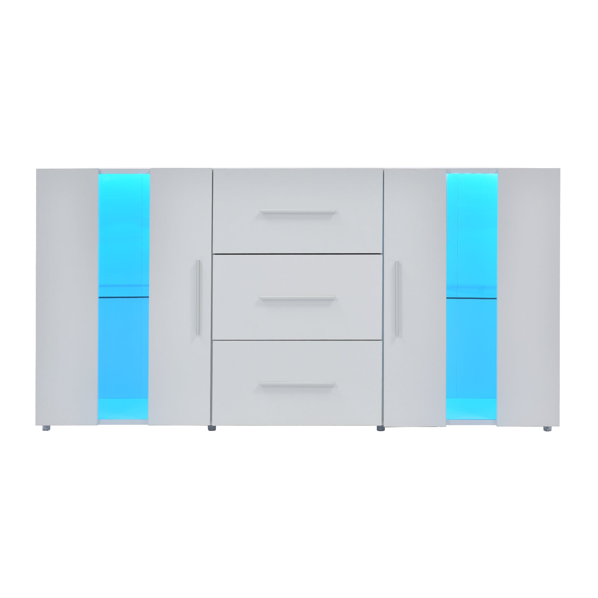 Logidon dressoir TV-meubel 140x35x70 cm wit met LED-verlichting