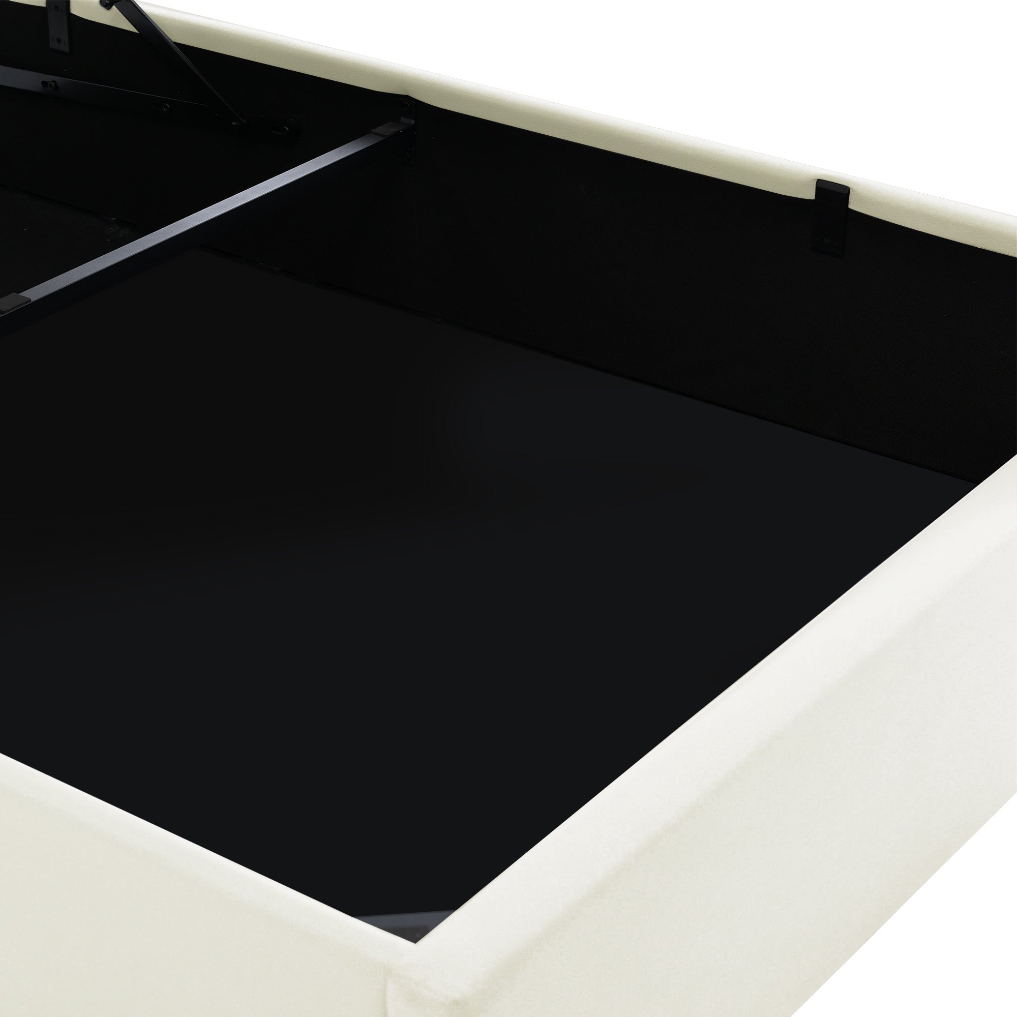 Logidon gestoffeerd bed 140x200 wit met opbergruimte en LED-verlichting