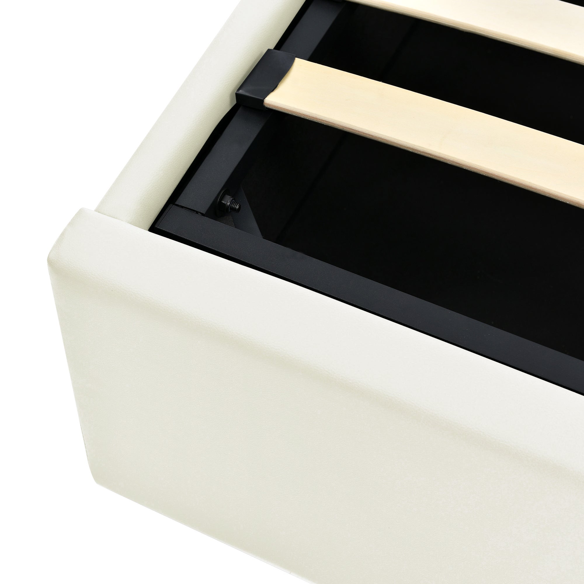 Logidon gestoffeerd bed 160x200 met LED verlichting opbergruimte matras wit