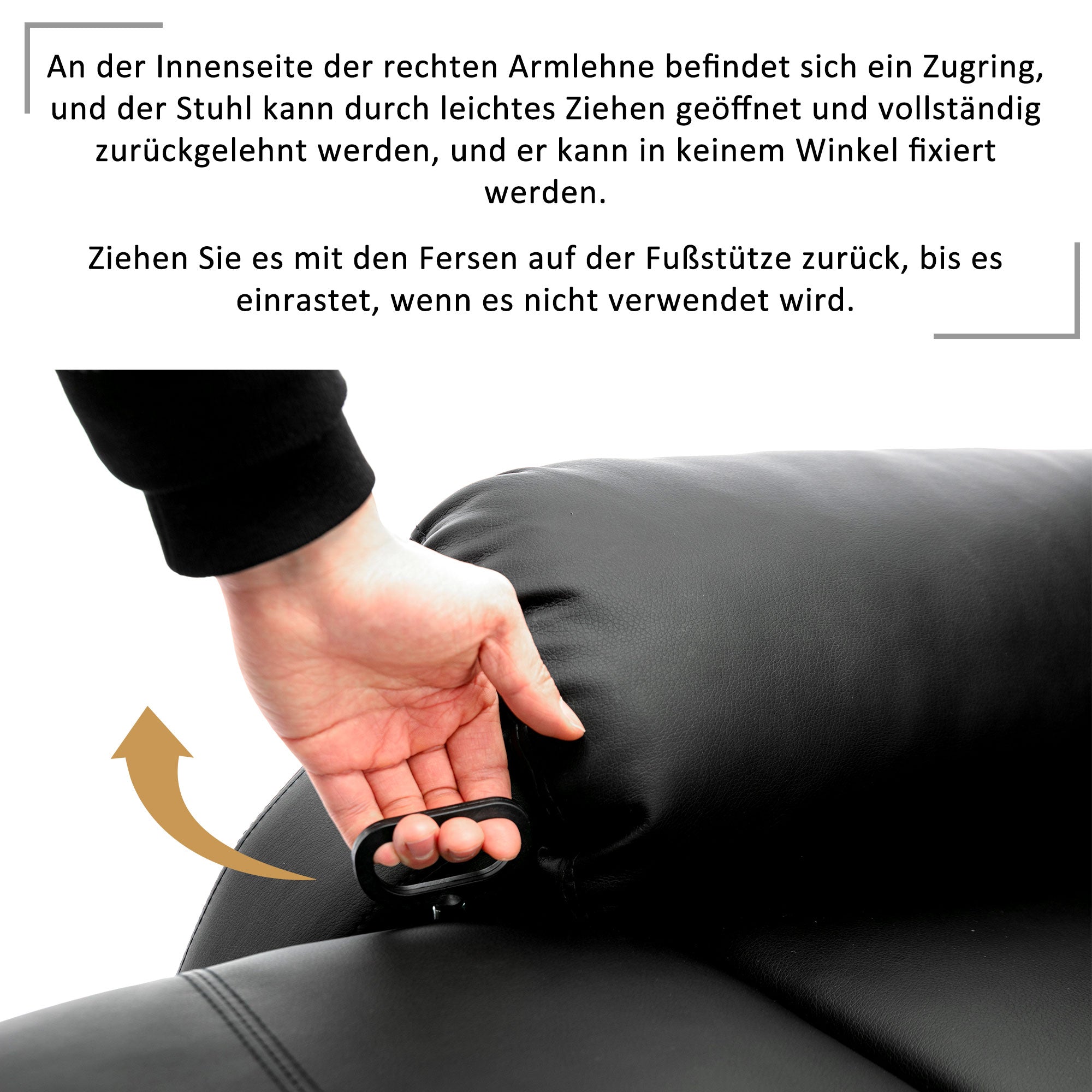 Logidon Verstelbare Relaxstoel Kunstleer Zwart