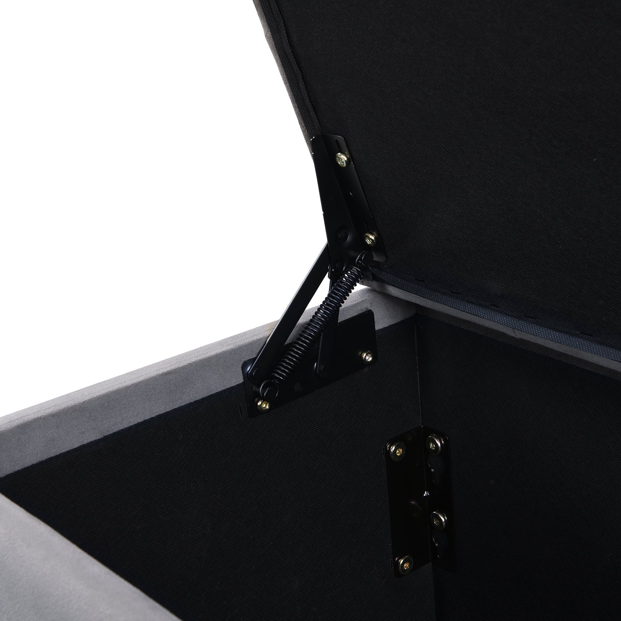 Logidon Fluwelen Bank met Opbergruimte Gestoffeerde Ottoman Grijs 138x41x42 cm