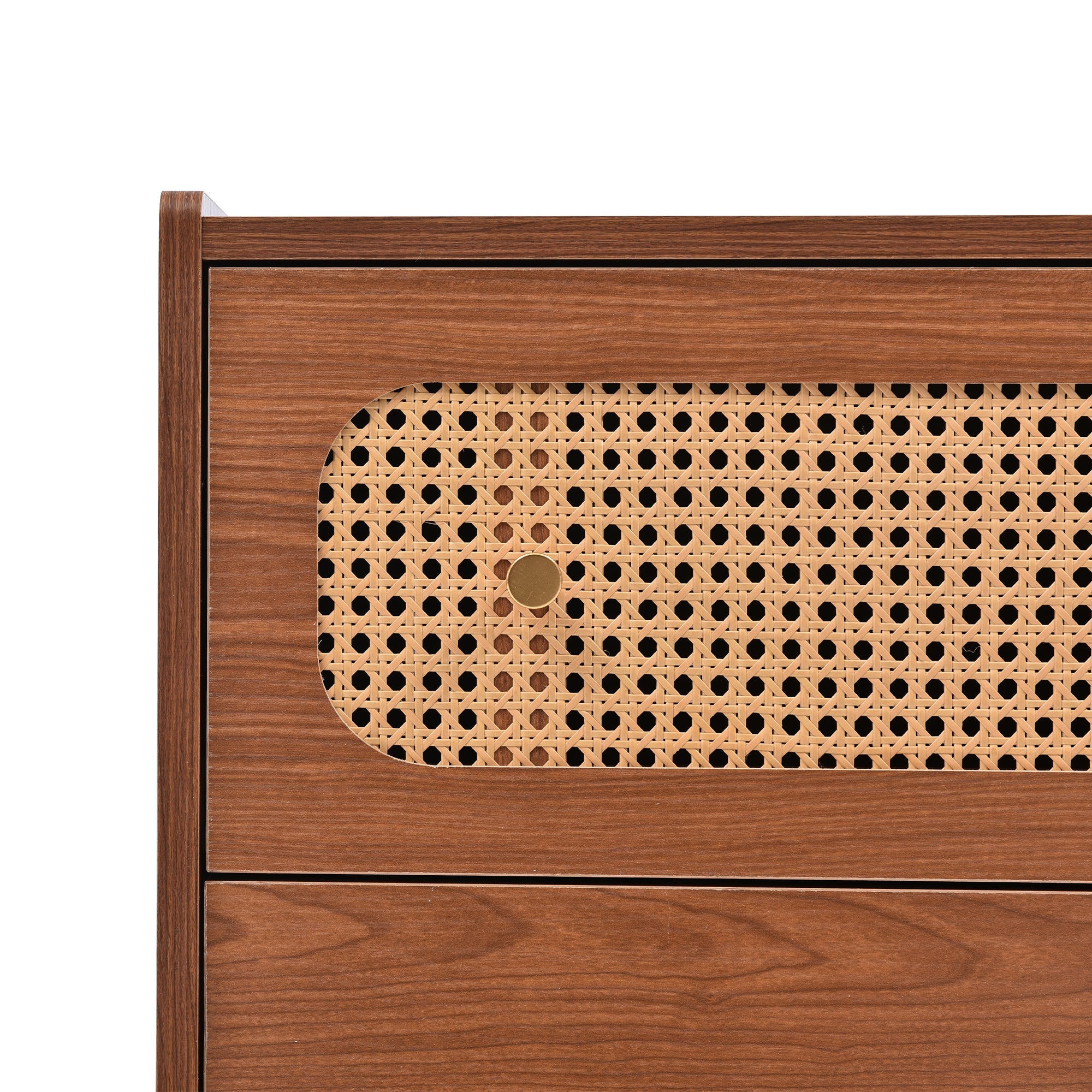 Logidon chest of drawers with 6 drawers walnut rattan front H90 W120 D40