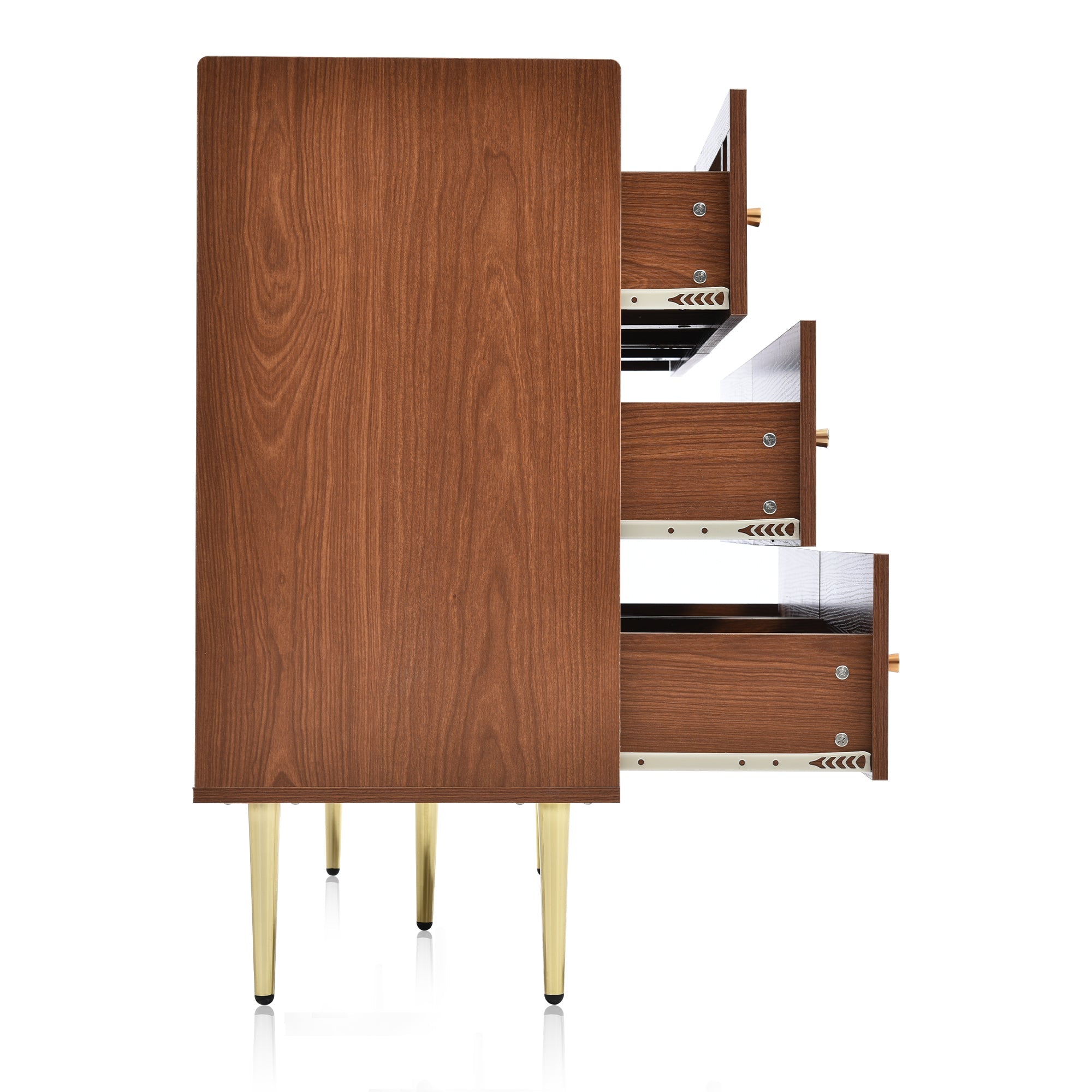 Logidon chest of drawers with 6 drawers walnut rattan front H90 W120 D40