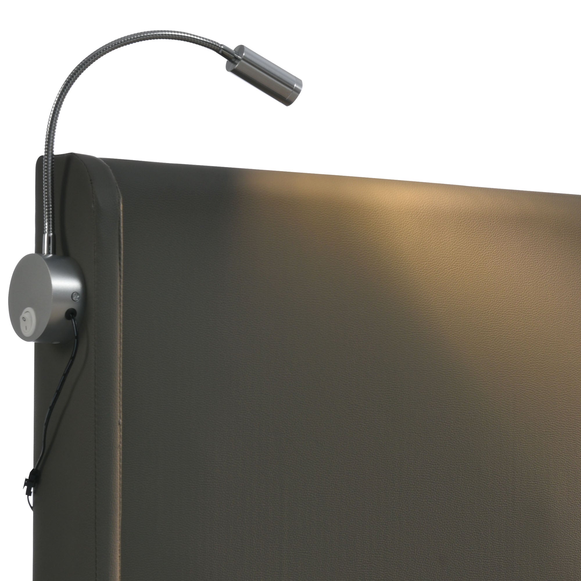 Logidon gestoffeerd bed 140x200 grijs opbergruimte USB oplaadfunctie leeslampje