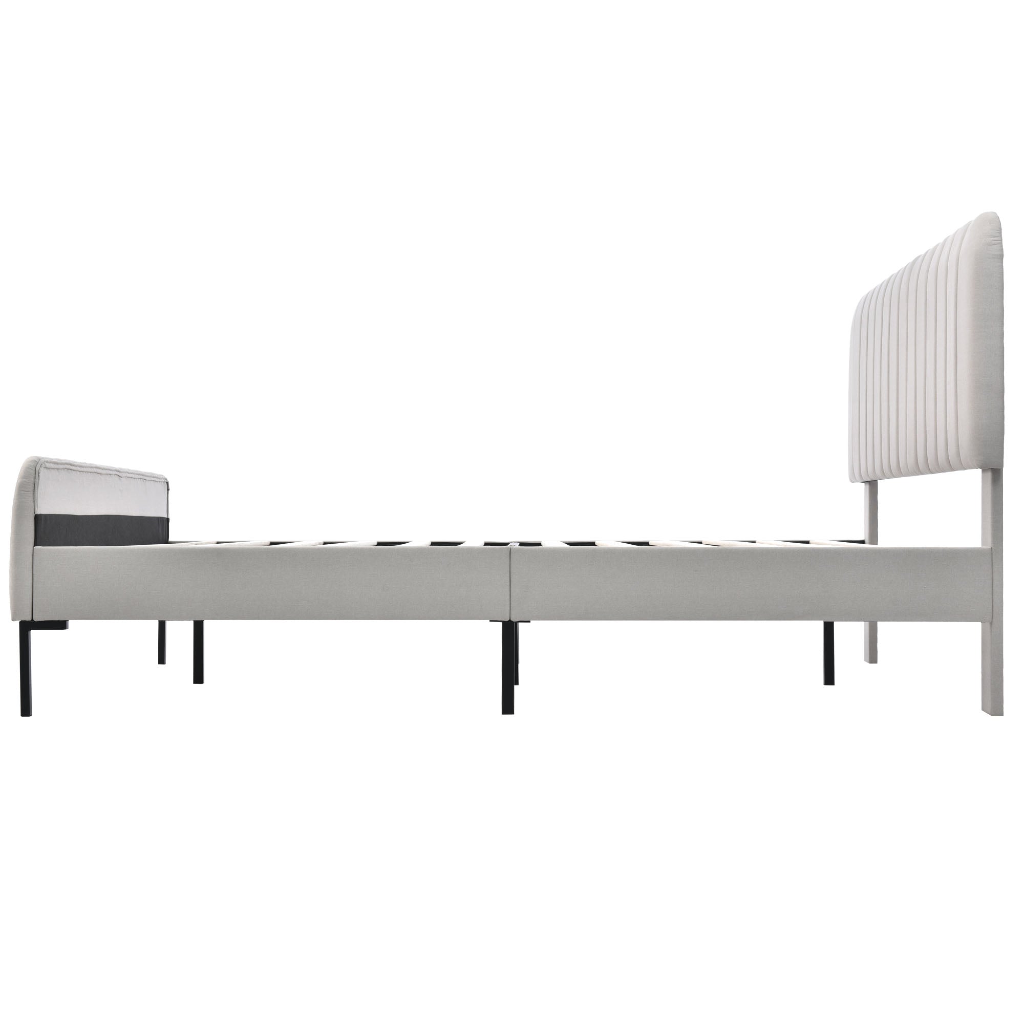 Logidon gestoffeerd bed 160x200 grijsbeige verstelbaar hoofdeinde