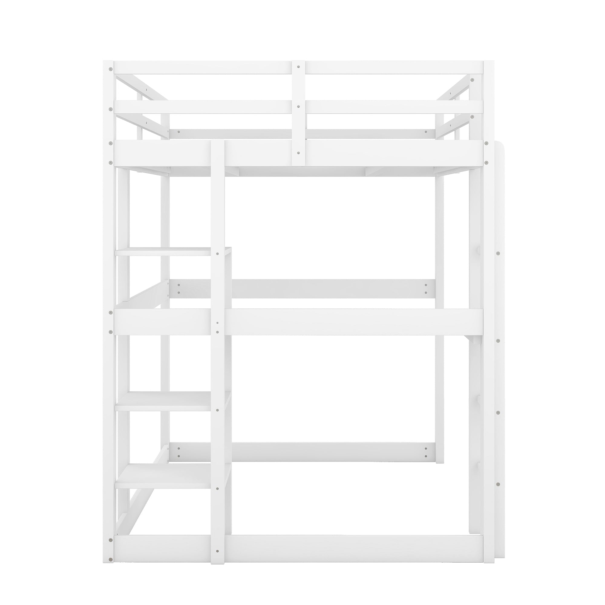 Logidon loft bed 140x200 white with desk and storage space