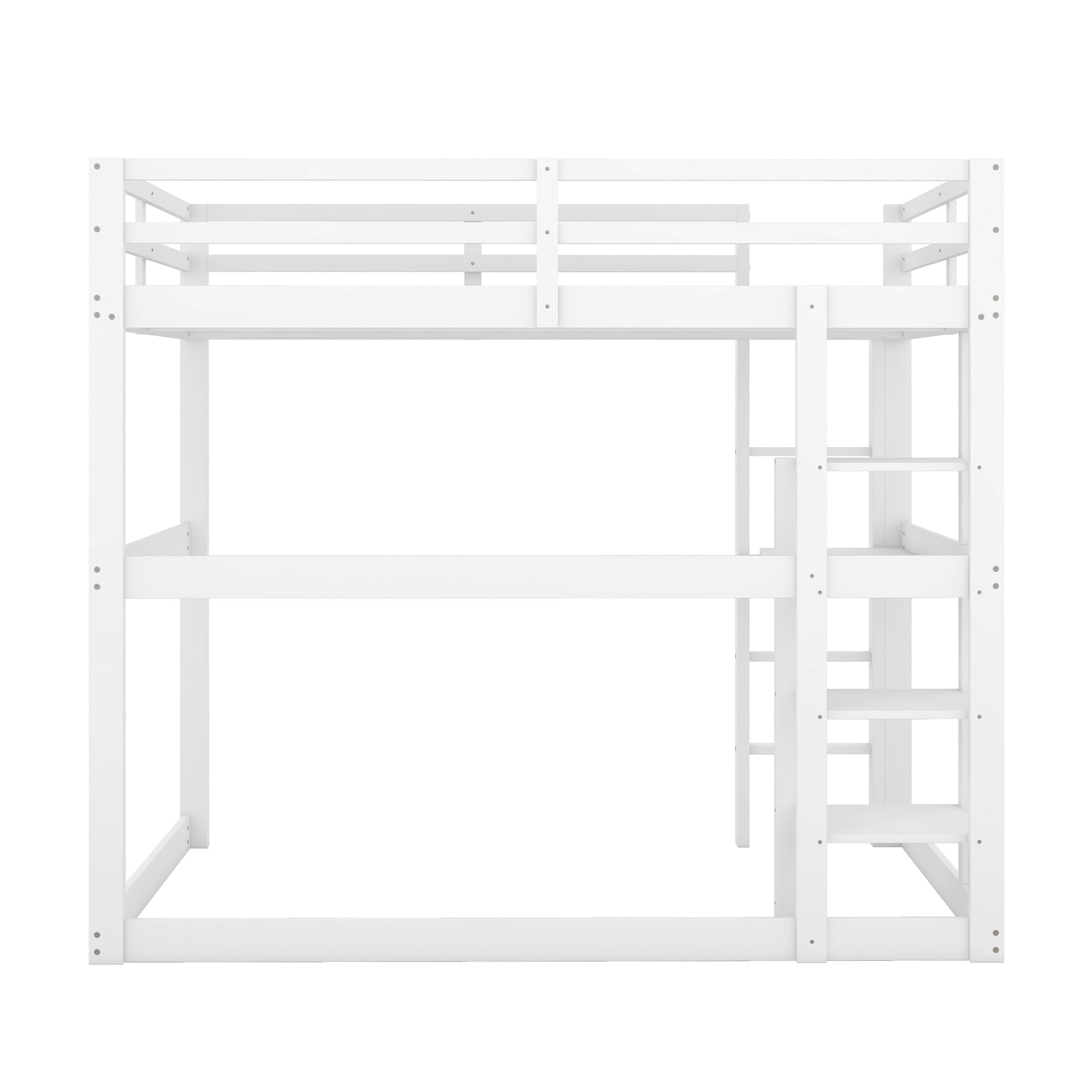 Logidon loft bed 140x200 white with desk and storage space