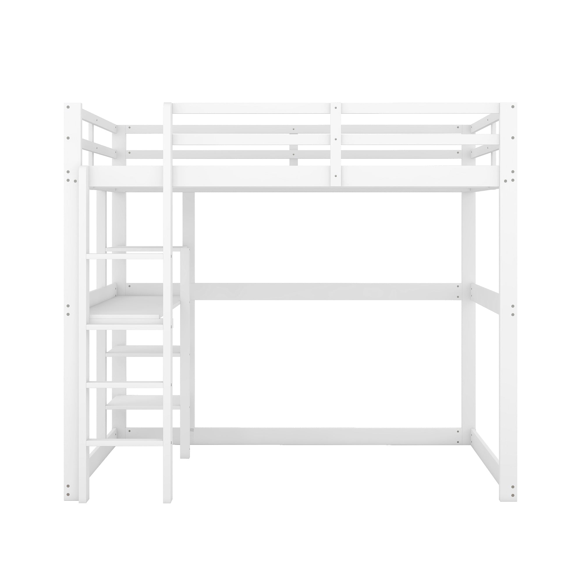 Logidon loft bed 140x200 white with desk and storage space