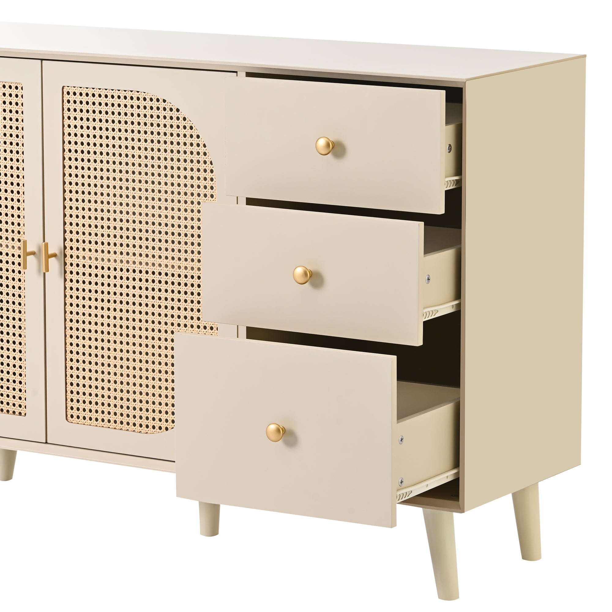 Logidon sideboard 120x40x82.5 cm cream offwhite with 2 doors and 3 drawers