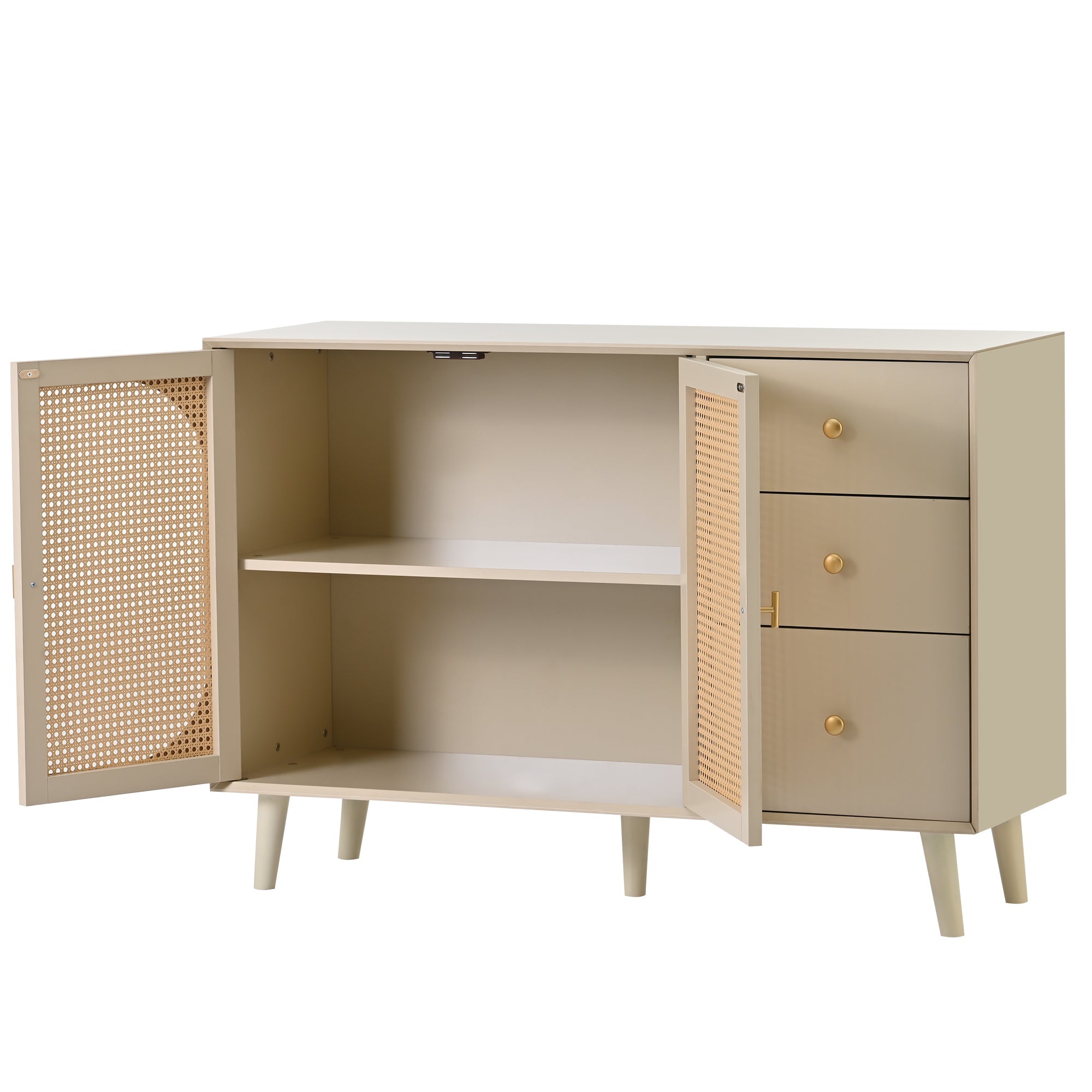 Logidon sideboard 120x40x82.5 cm cream offwhite with 2 doors and 3 drawers