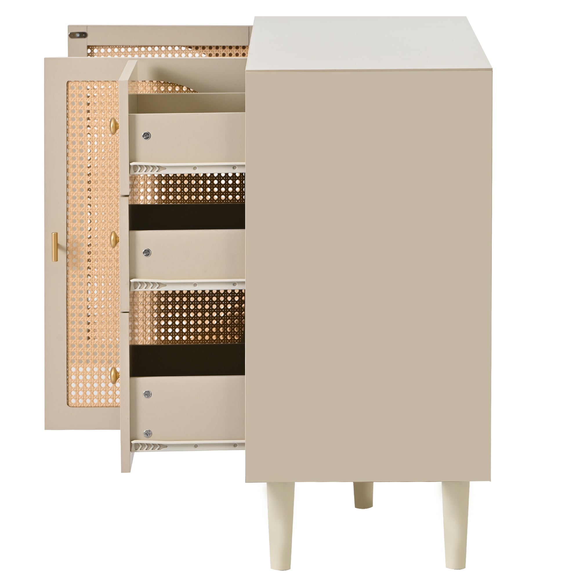 Logidon sideboard 120x40x82.5 cm cream offwhite with 2 doors and 3 drawers