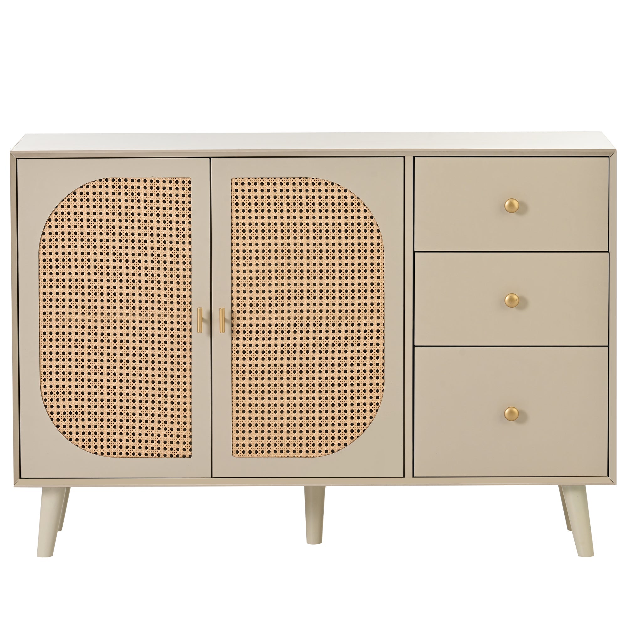 Logidon sideboard 120x40x82.5 cm cream offwhite with 2 doors and 3 drawers