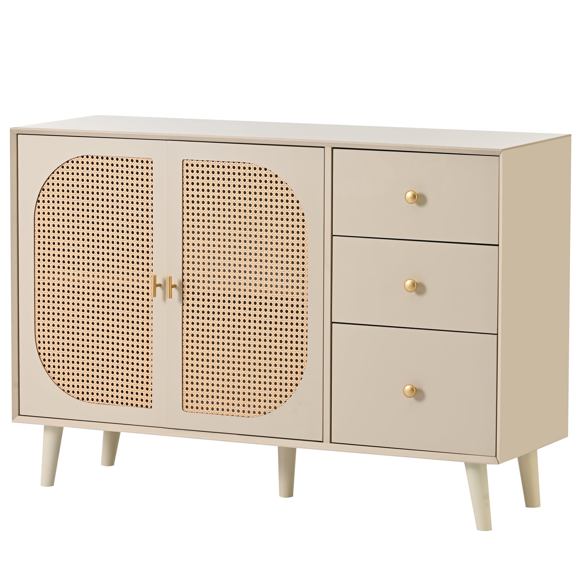 Logidon sideboard 120x40x82.5 cm cream offwhite with 2 doors and 3 drawers