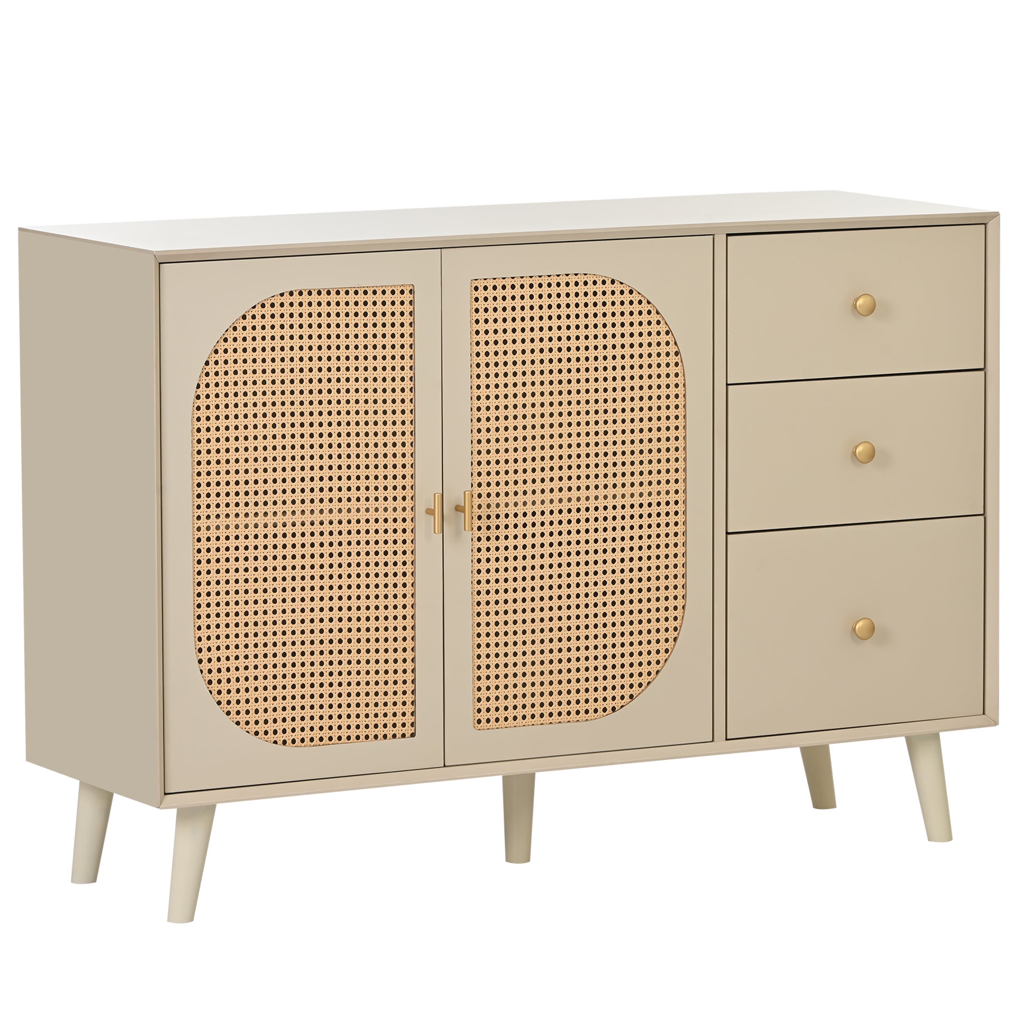 Logidon sideboard 120x40x82.5 cm cream offwhite with 2 doors and 3 drawers