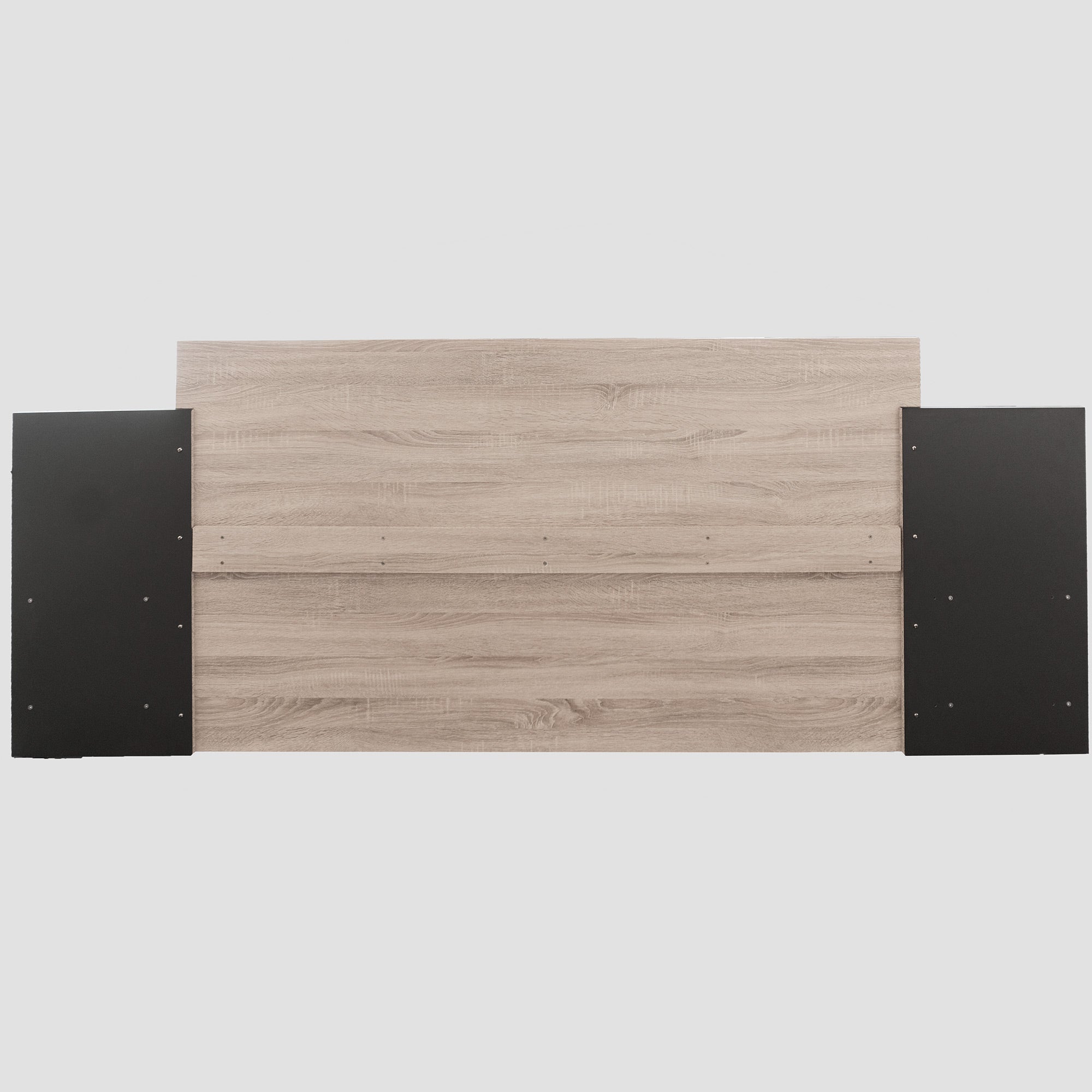 Logidon tweepersoonsbed 160x200 cm houten bedsysteem Sonoma eiken donkergrijs