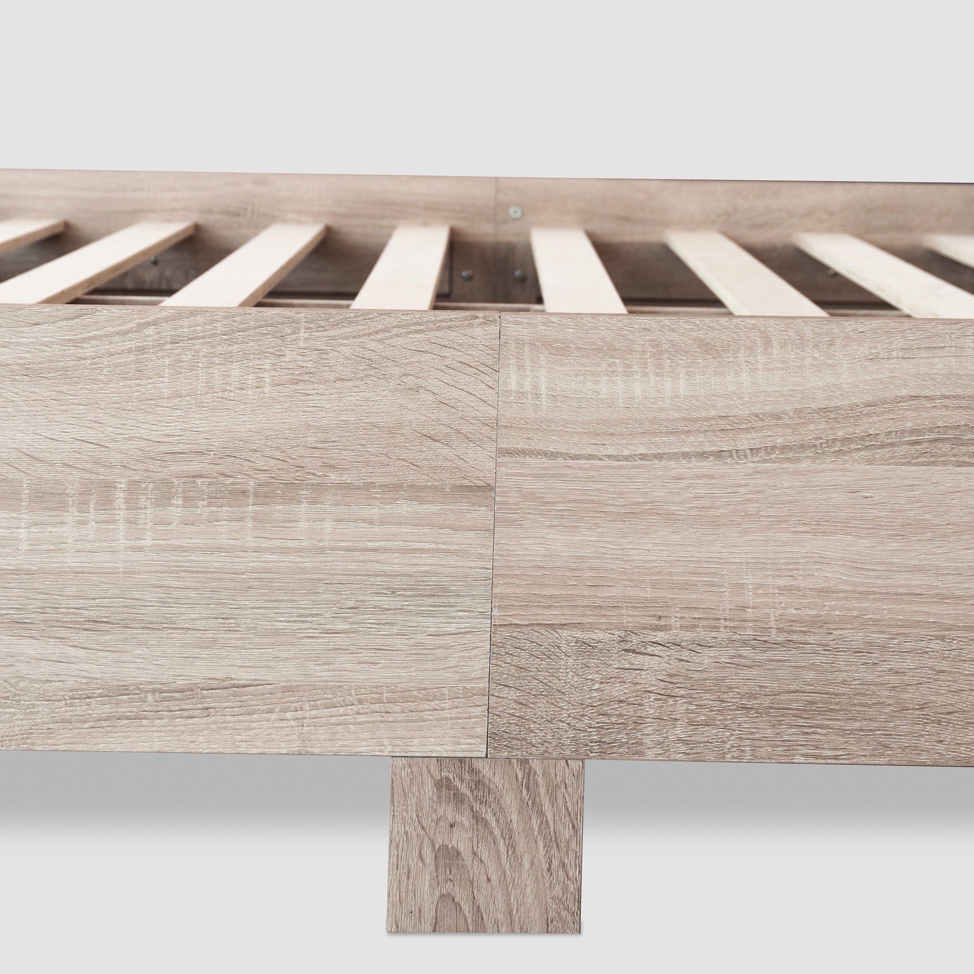 Logidon tweepersoonsbed 160x200 cm houten bedsysteem Sonoma eiken donkergrijs