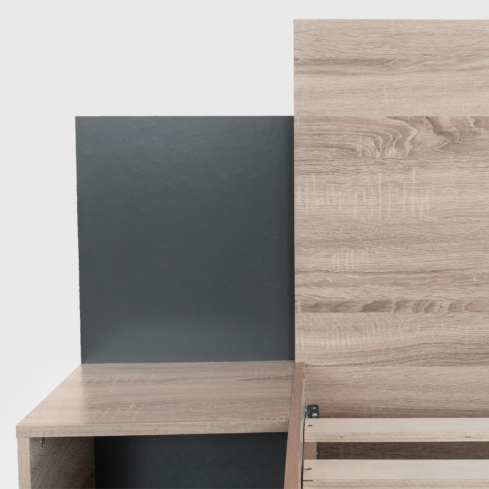 Logidon tweepersoonsbed 160x200 cm houten bedsysteem Sonoma eiken donkergrijs