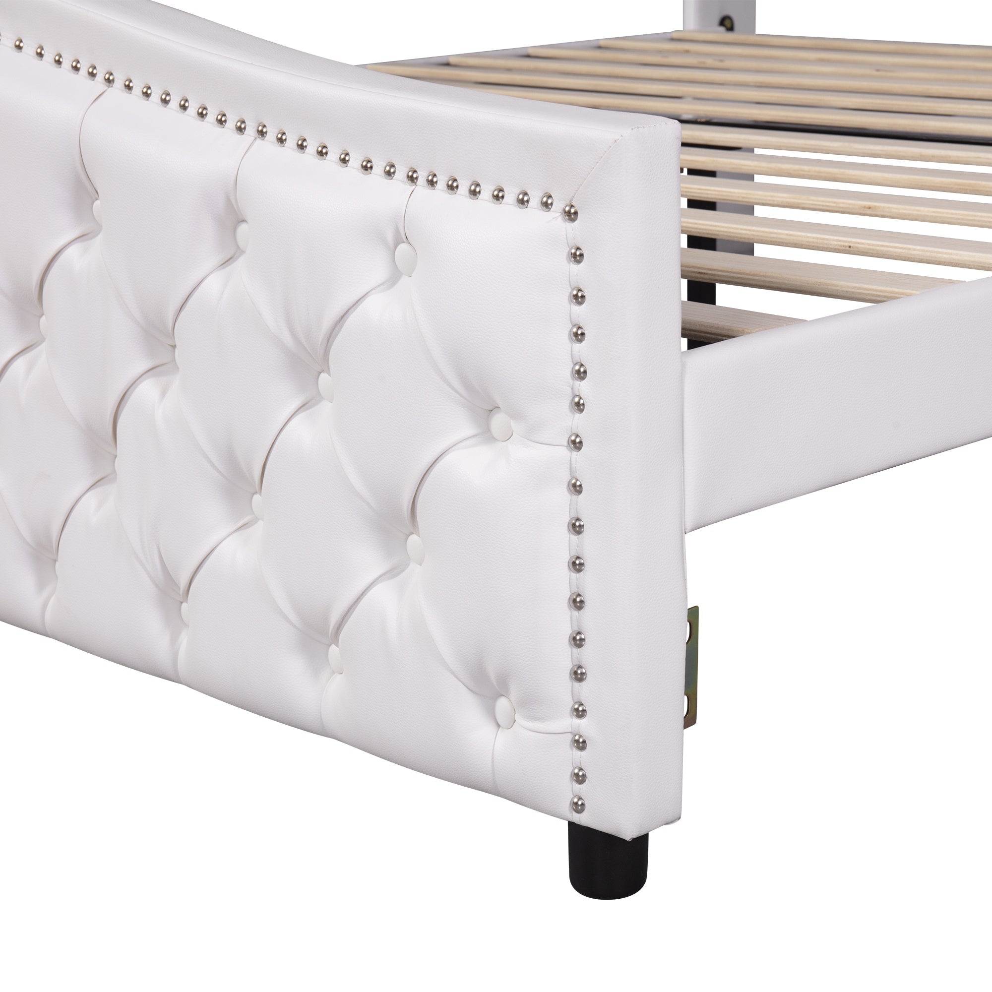 Logidon gestoffeerd bed 180x200 wit kunstleer met 2 lades