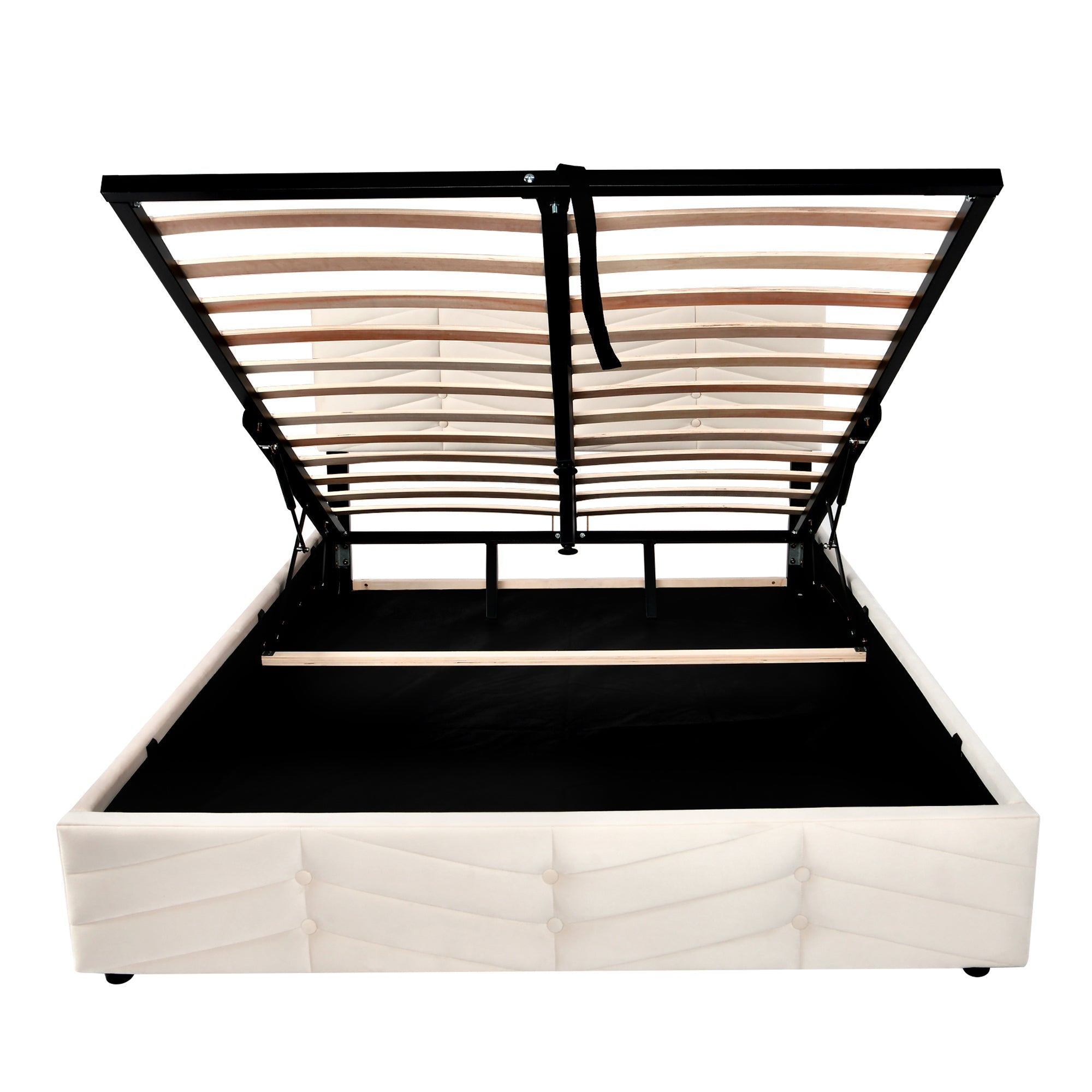 Logidon gestoffeerd bed 140x190 met in hoogte verstelbaar hoofdbord beige fluweel
